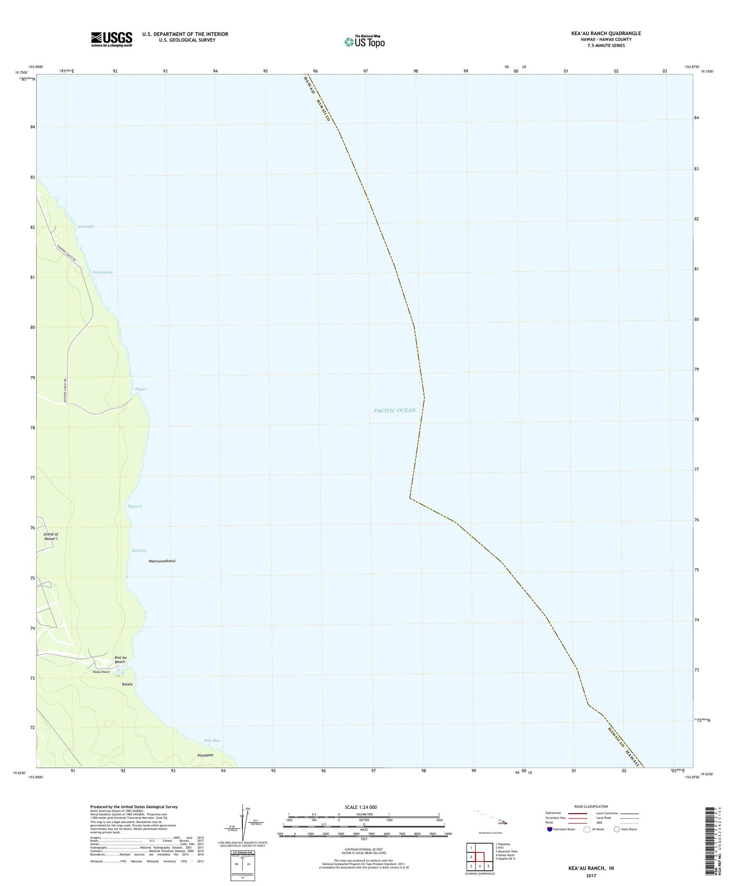 Keaau Ranch Hawaii US Topo Map Image