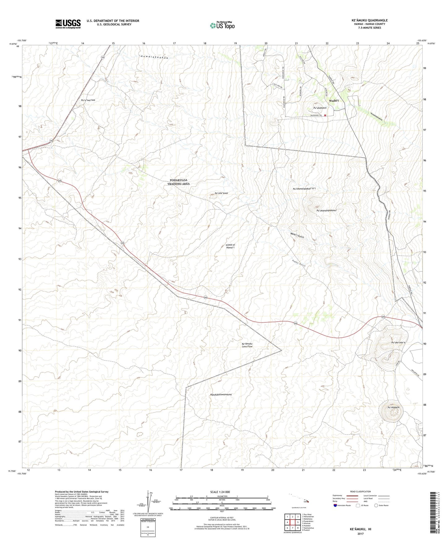 Keamuku Hawaii US Topo Map Image