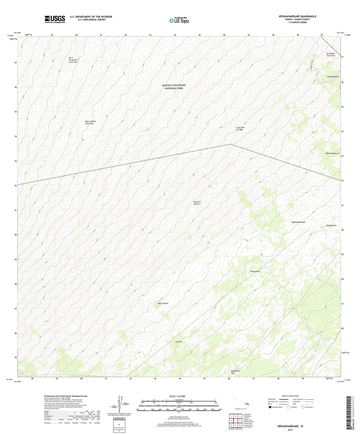 Kipukapakekake Hawaii US Topo Map Image