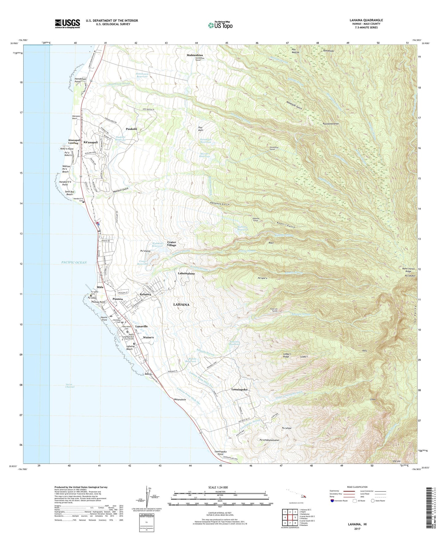 Lahaina Hawaii US Topo Map Image