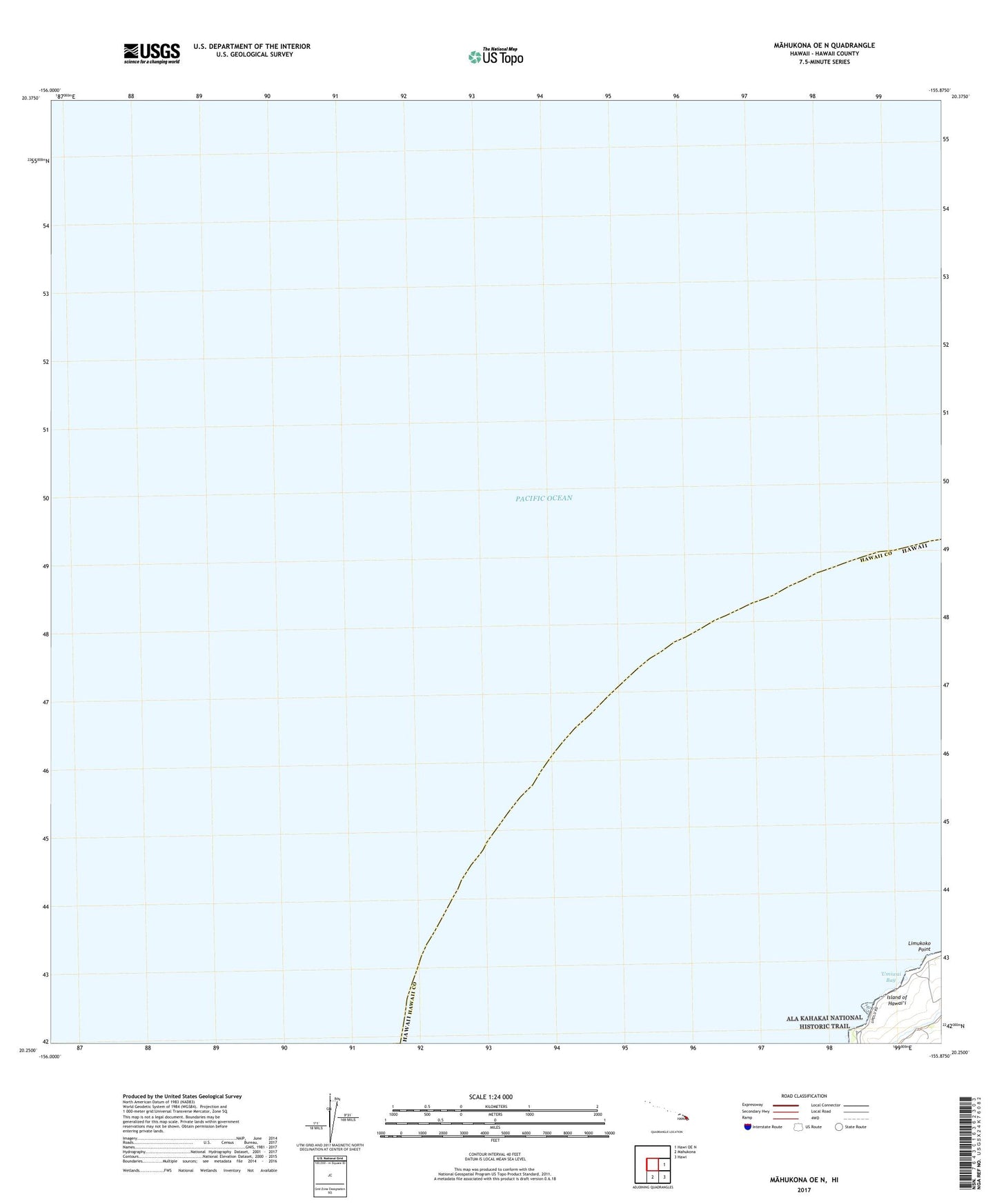 Mahukona OE N Hawaii US Topo Map Image