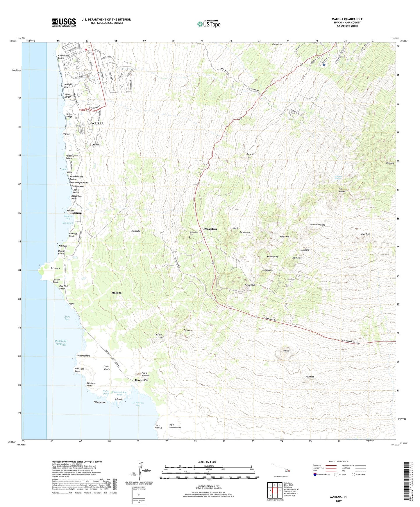 Makena Hawaii US Topo Map Image