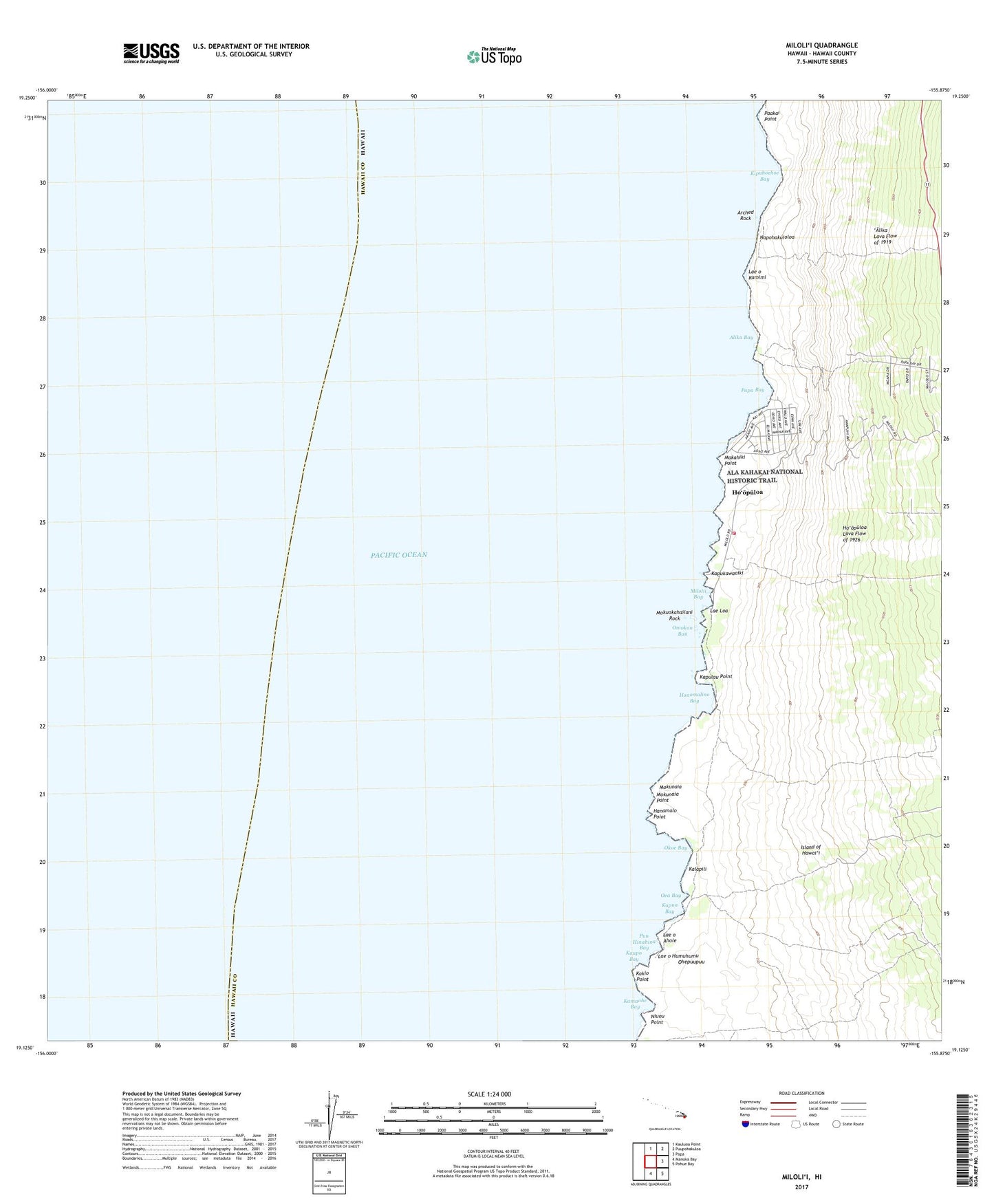 Milolii Hawaii US Topo Map Image