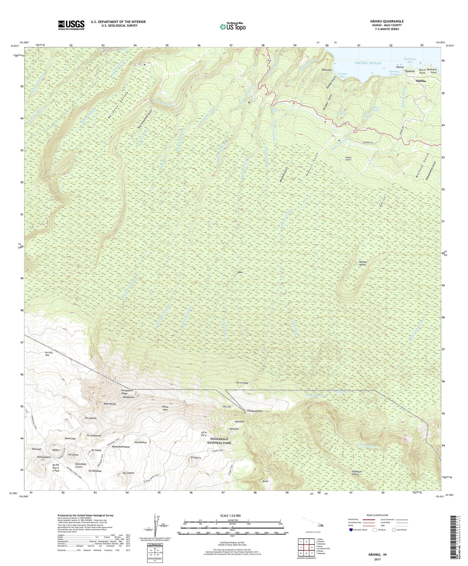 Nahiku Hawaii US Topo Map Image
