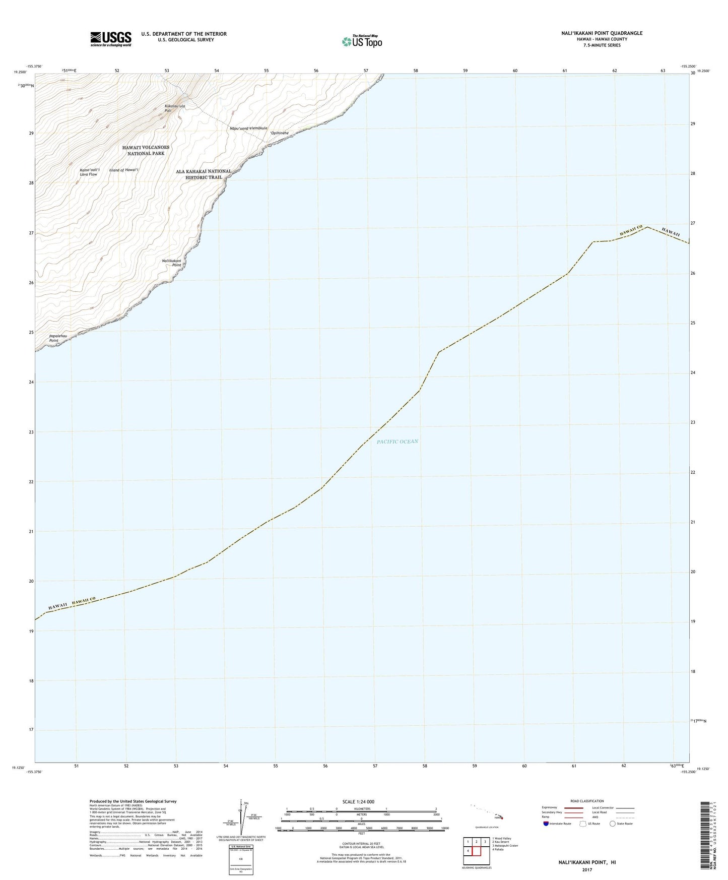 Naliikakani Point Hawaii US Topo Map Image