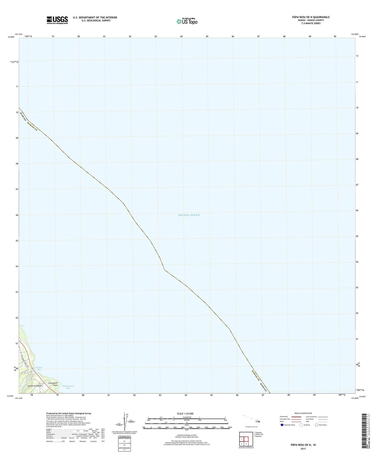 Papaikou OE N Hawaii US Topo Map Image