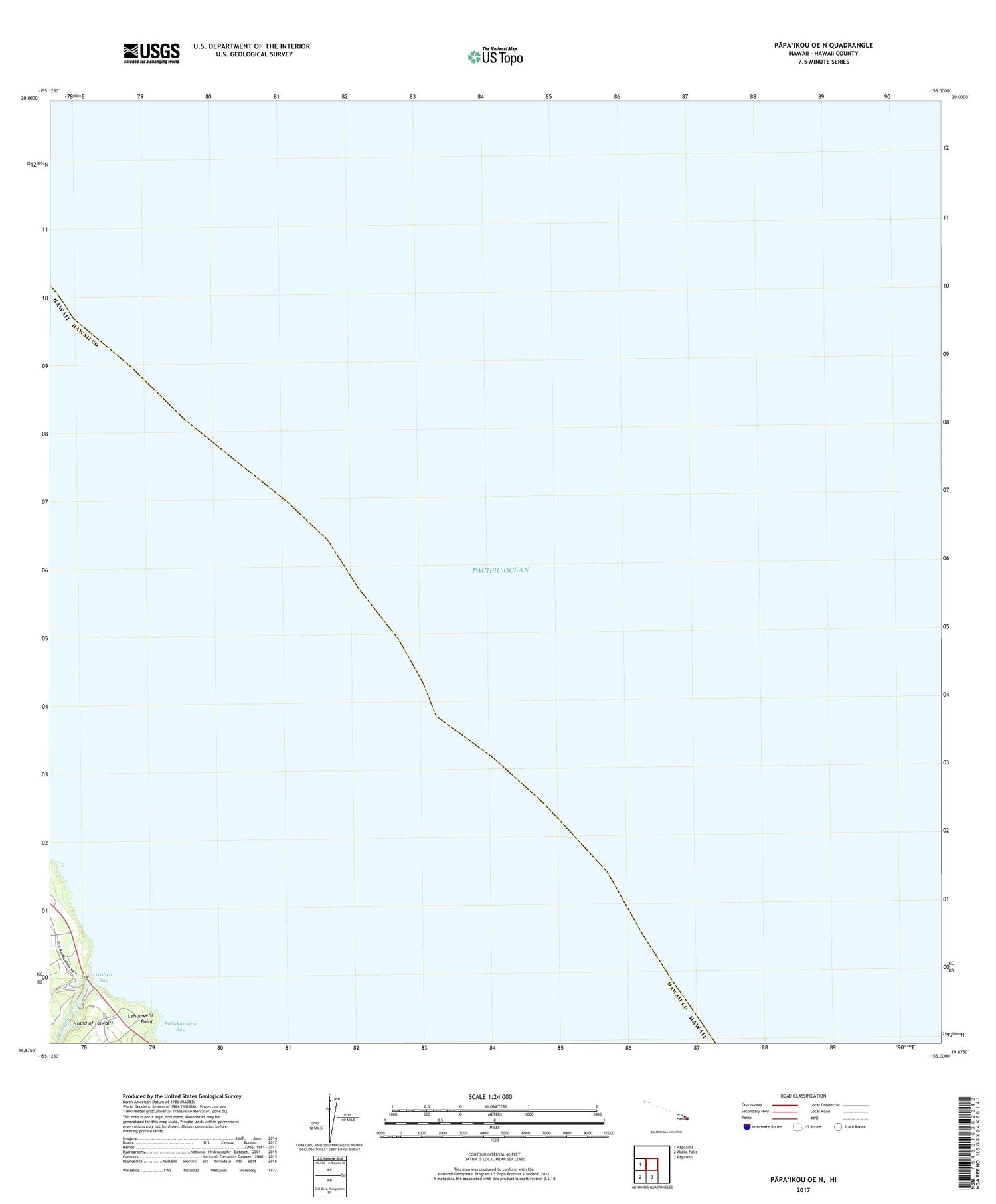 Papaikou OE N Hawaii US Topo Map Image