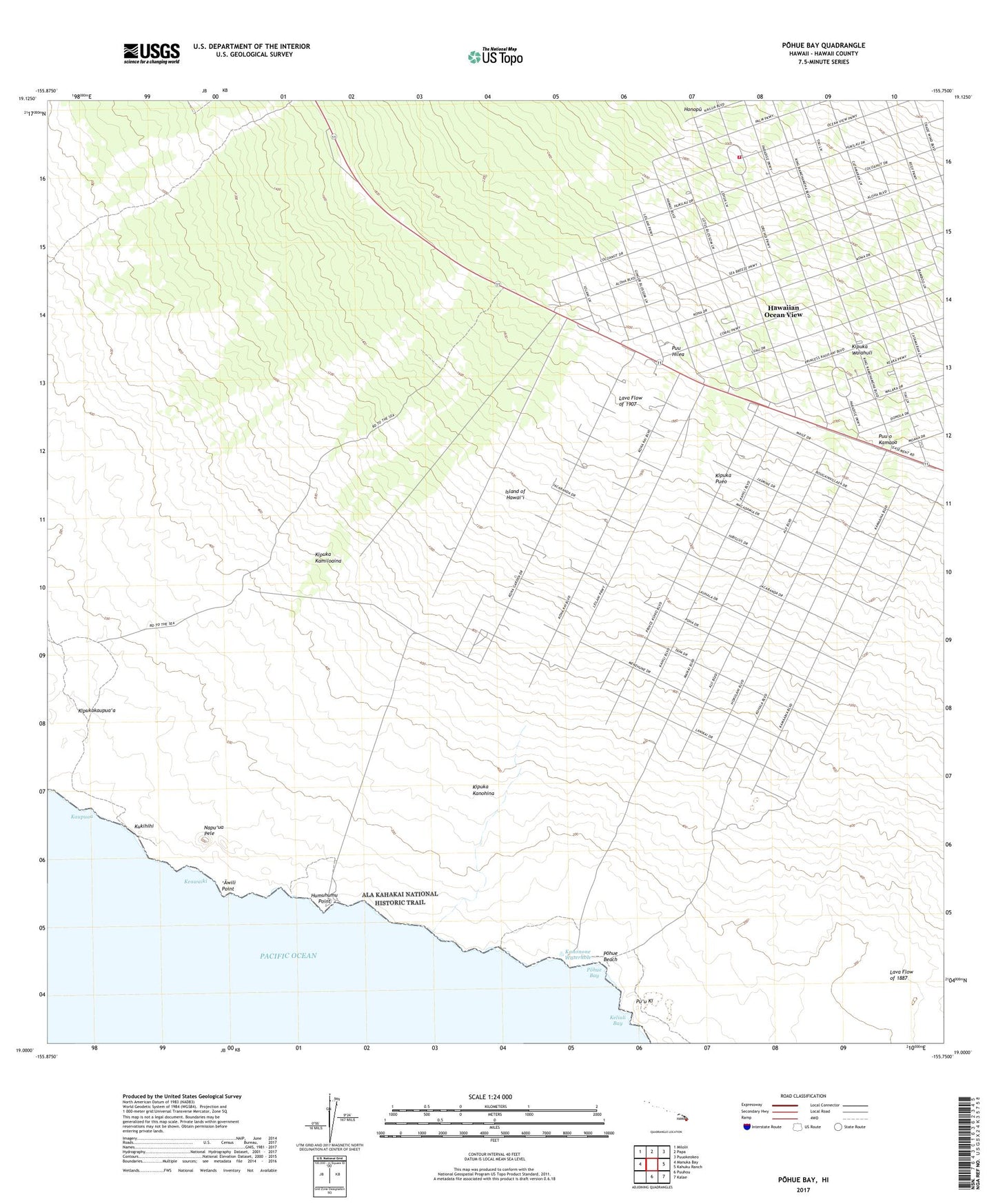 Pohue Bay Hawaii US Topo Map Image