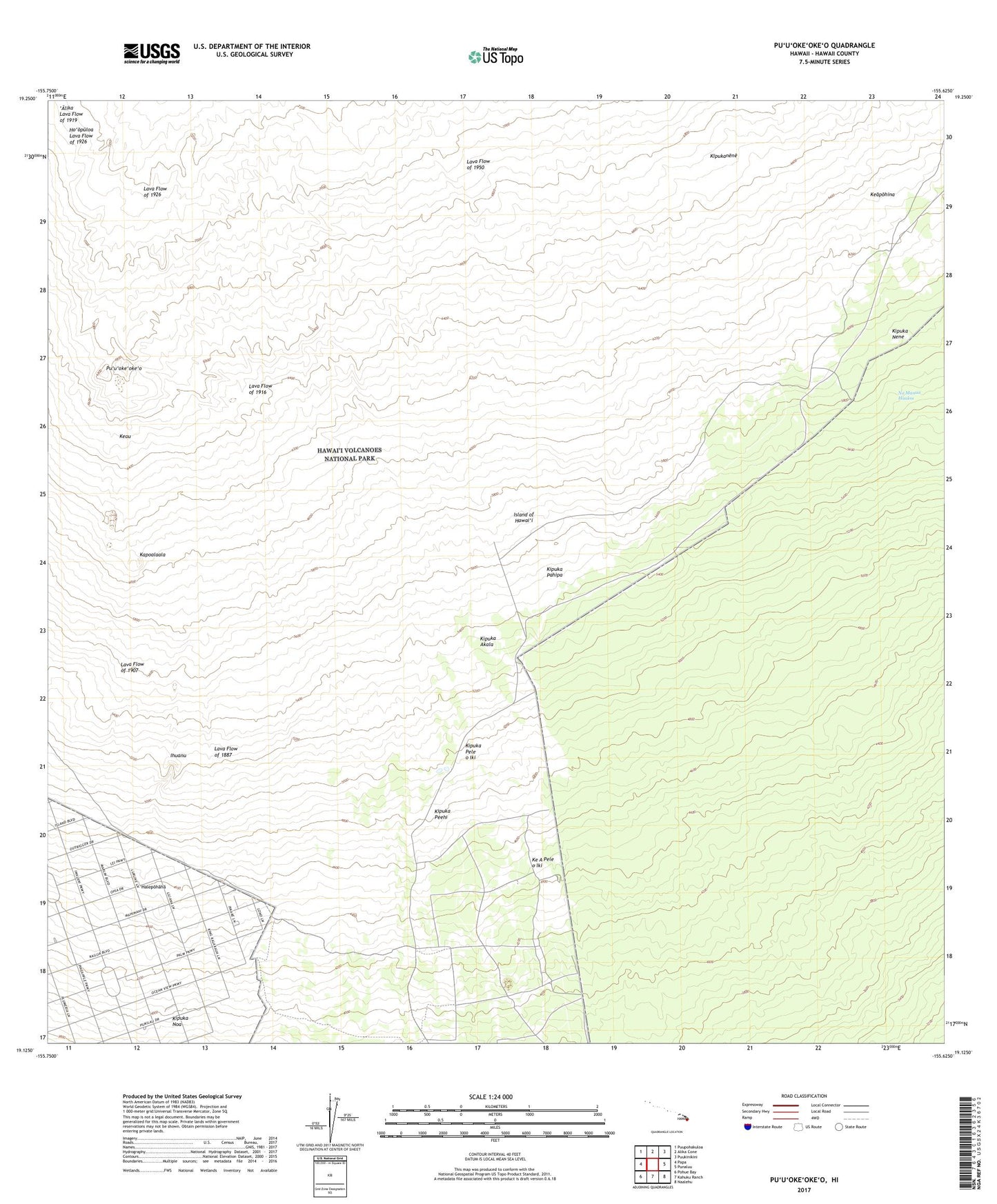 Puuokeokeo Hawaii US Topo Map Image
