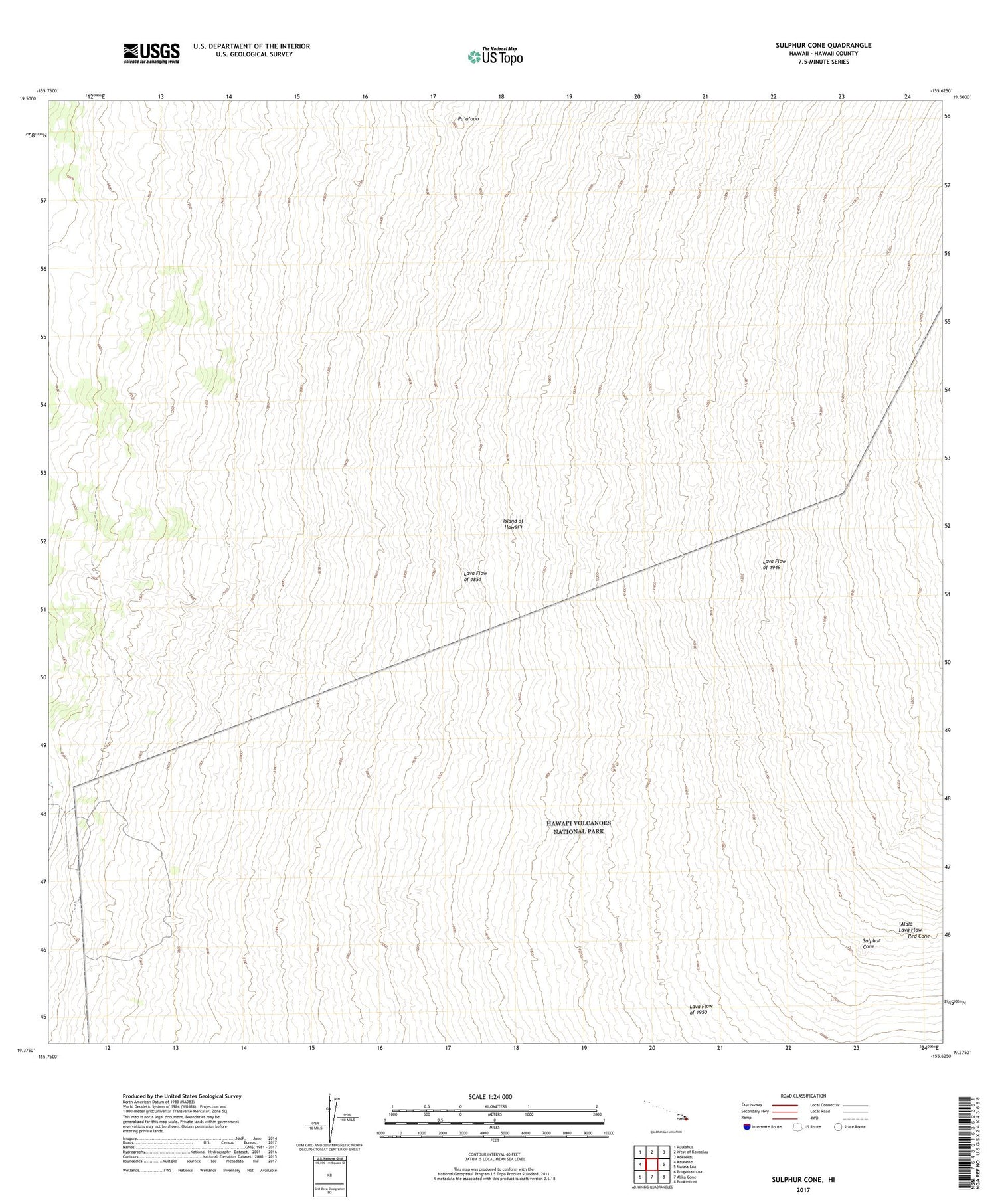 Sulphur Cone Hawaii US Topo Map Image