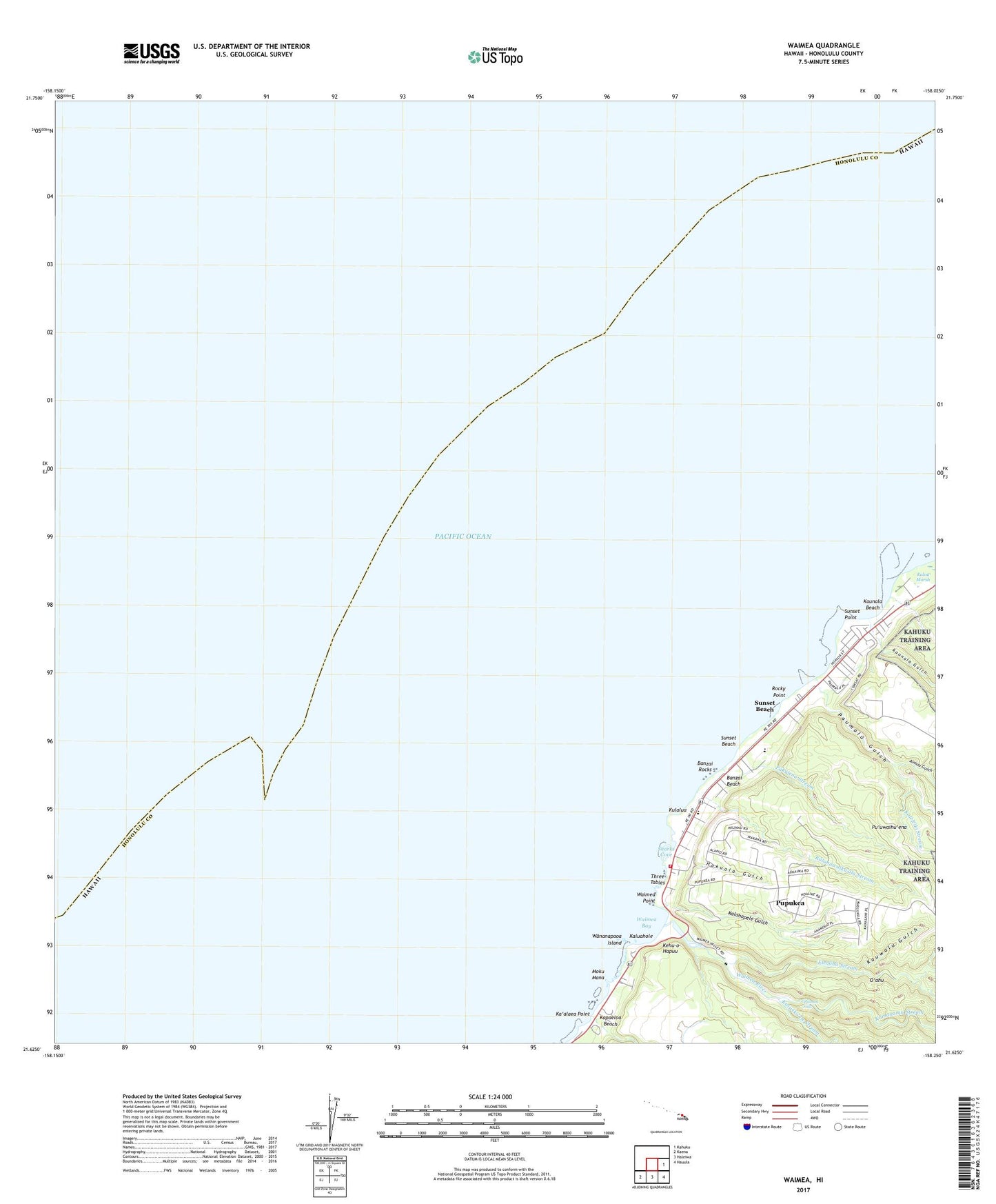 Waimea Hawaii US Topo Map Image
