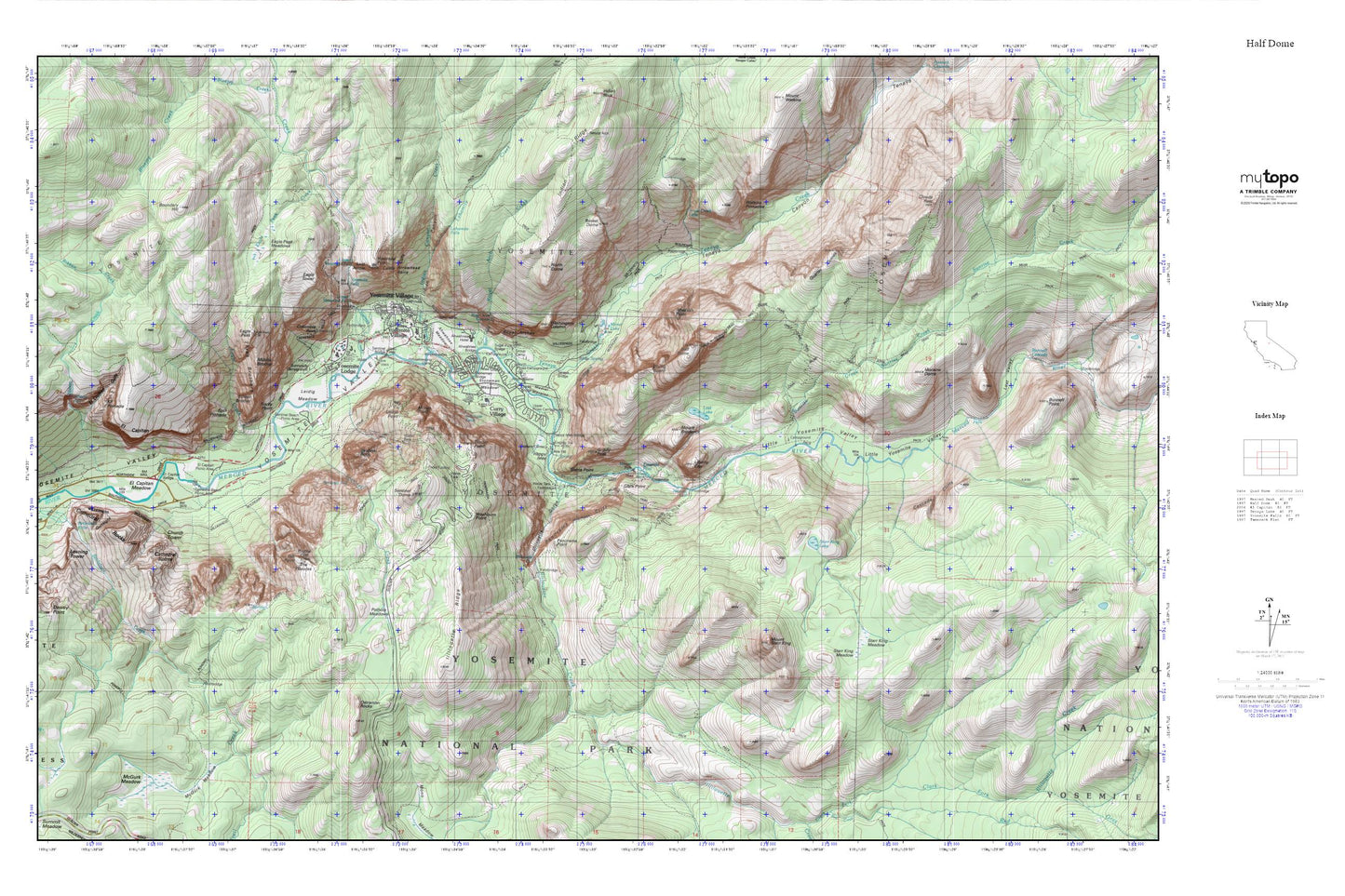 Half Dome MyTopo Explorer Series Map Image