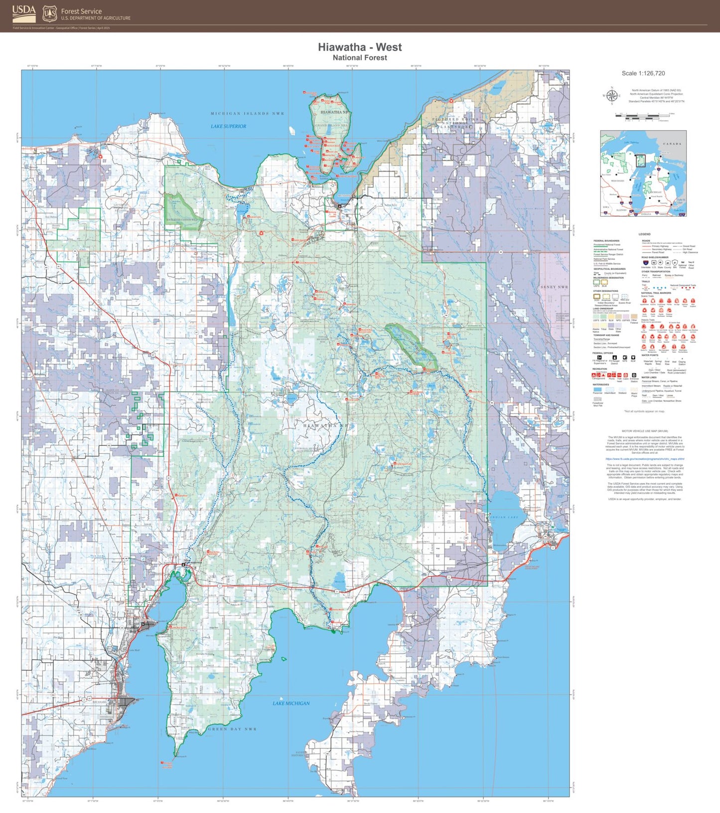 Hiawatha National Forest West Map