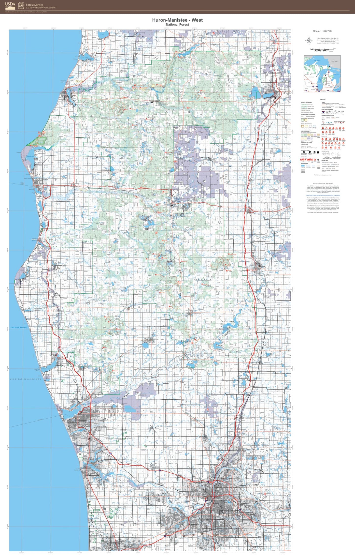 Huron-Manistee National Forest West Map