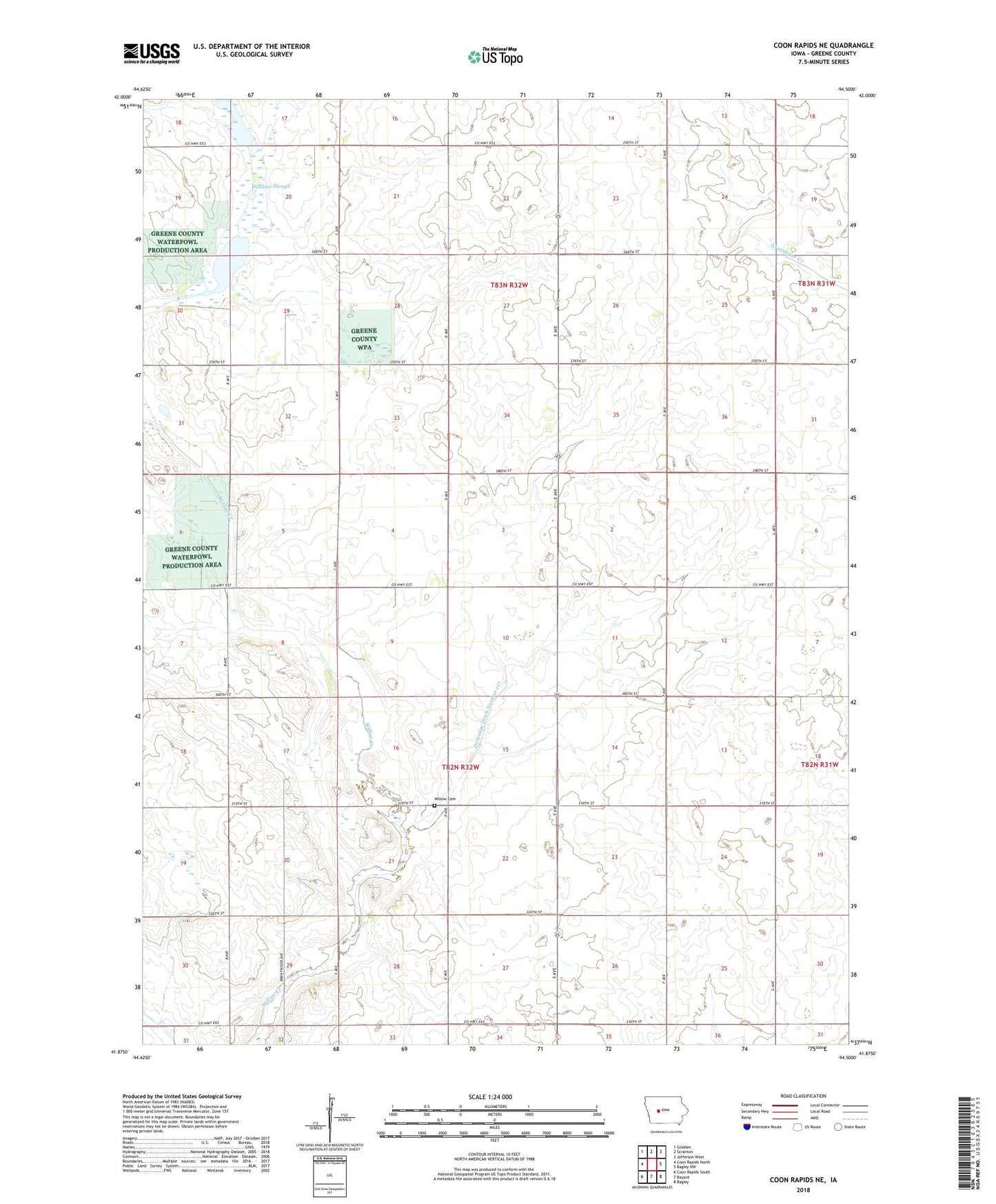 Coon Rapids NE Iowa US Topo Map Image