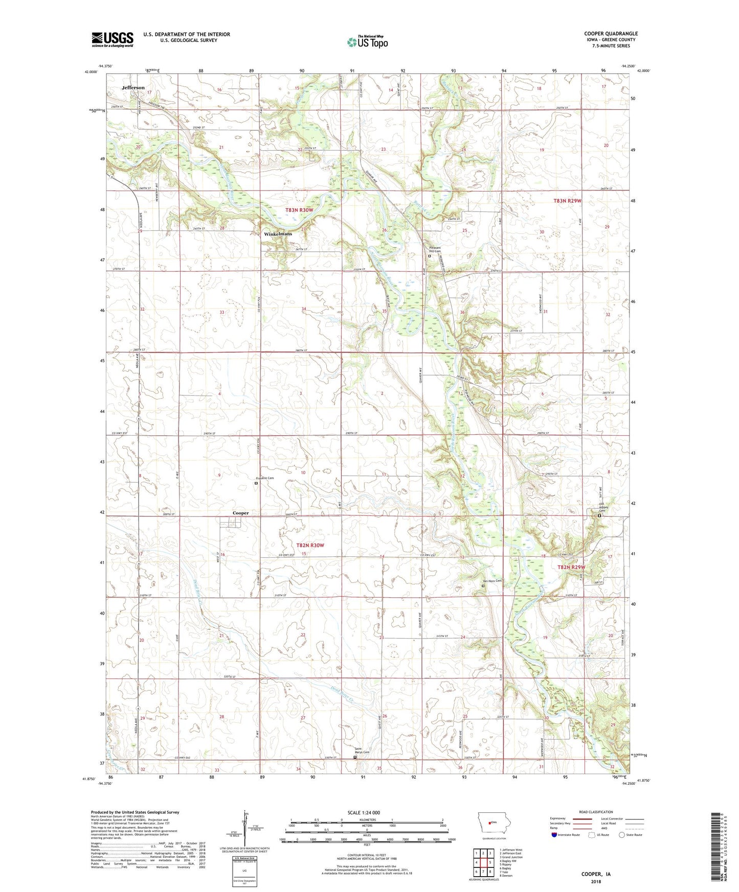Cooper Iowa US Topo Map Image