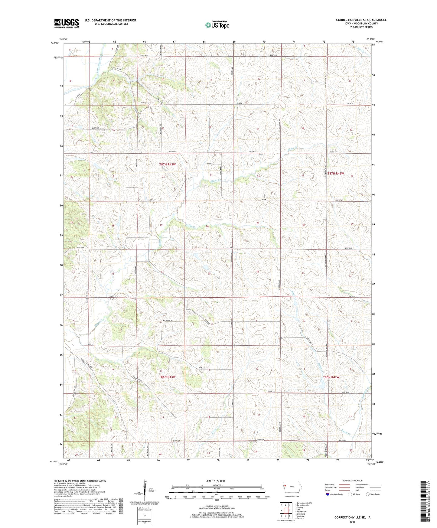 Correctionville SE Iowa US Topo Map Image