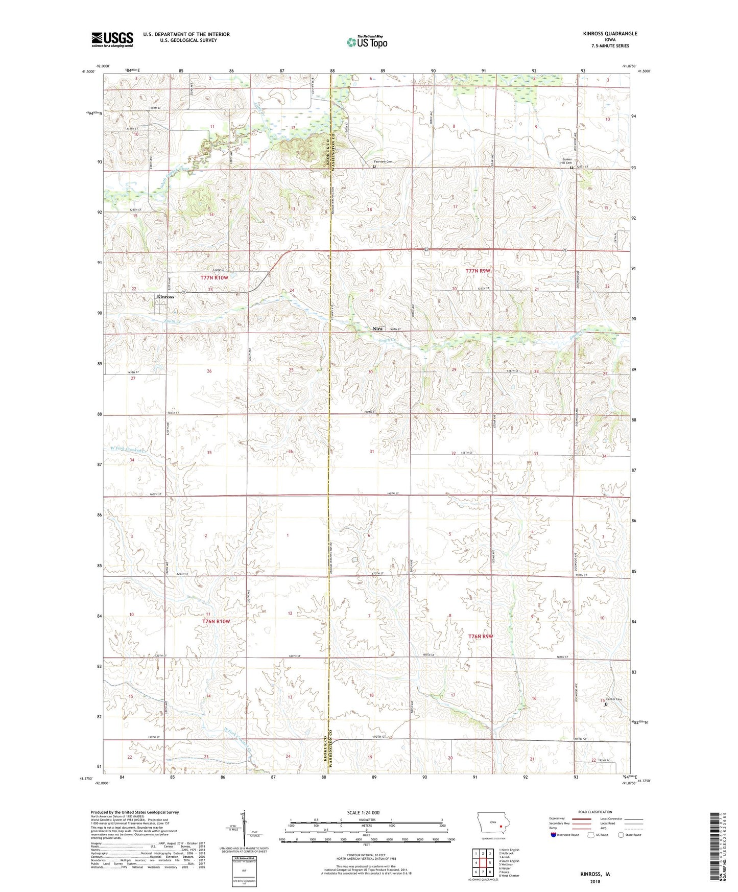 Kinross Iowa US Topo Map Image
