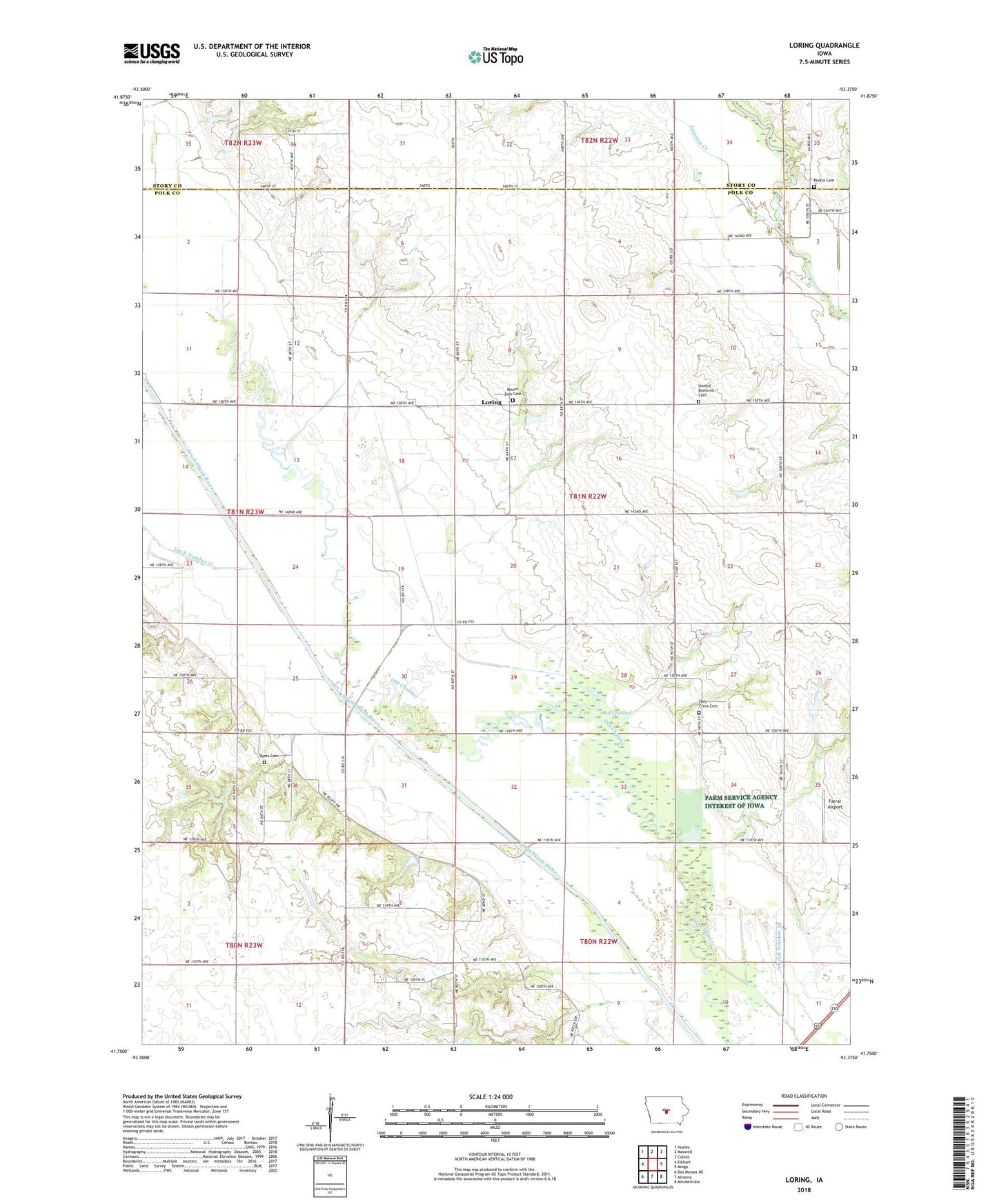 Loring Iowa US Topo Map Image