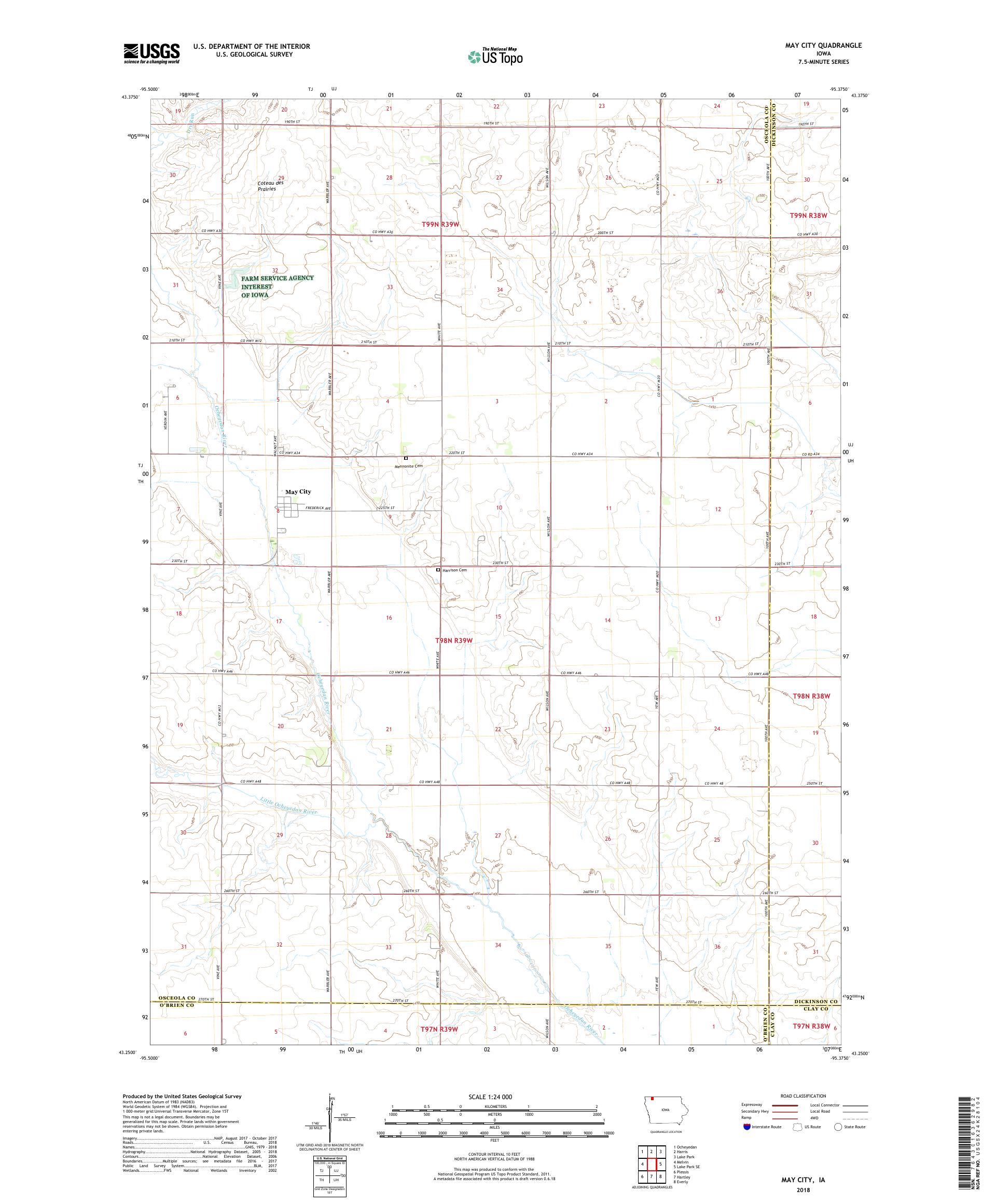May City Iowa US Topo Map – MyTopo Map Store