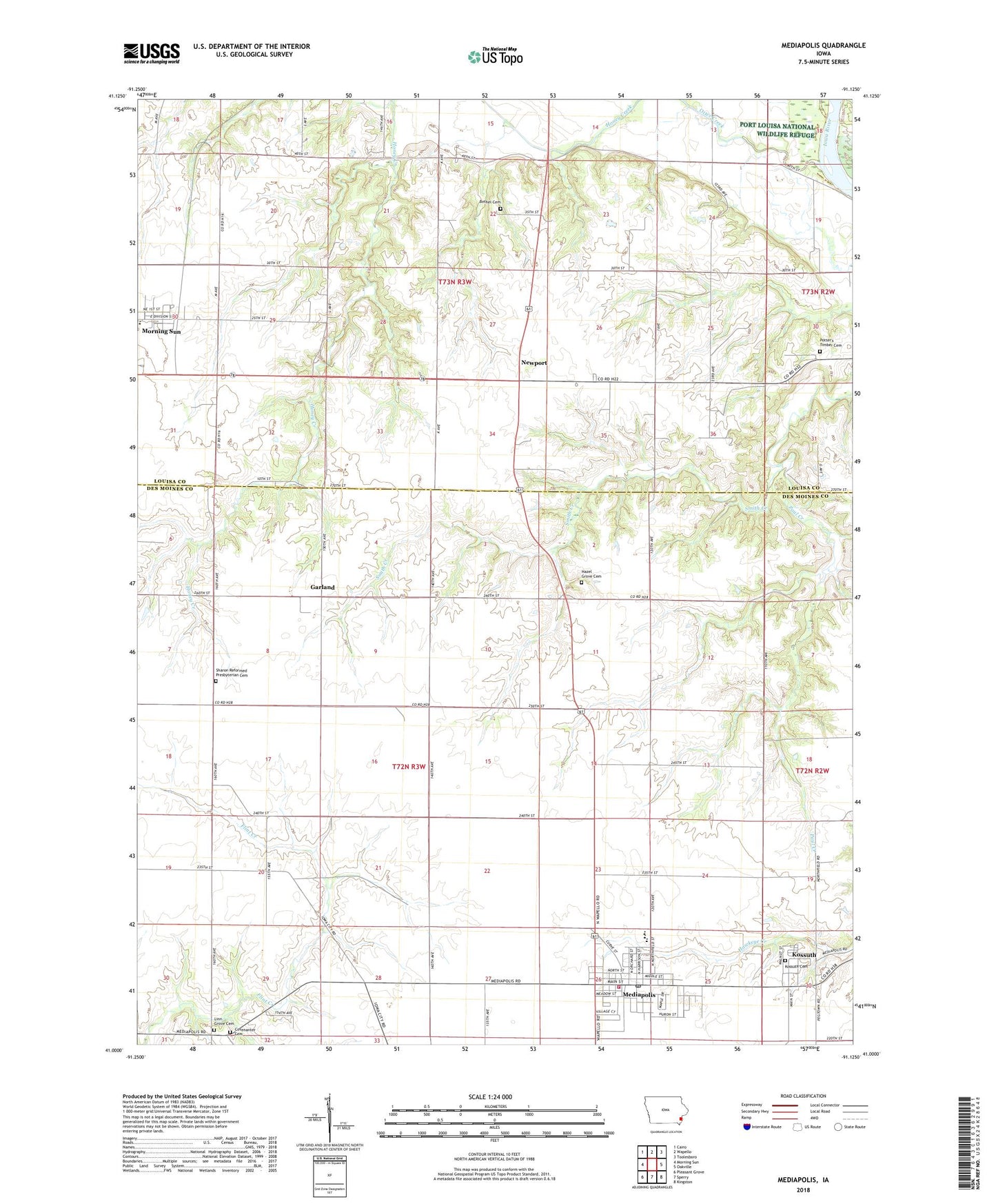 Mediapolis Iowa US Topo Map Image