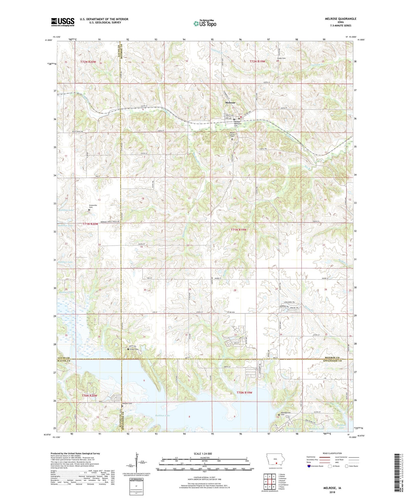 Melrose Iowa US Topo Map Image