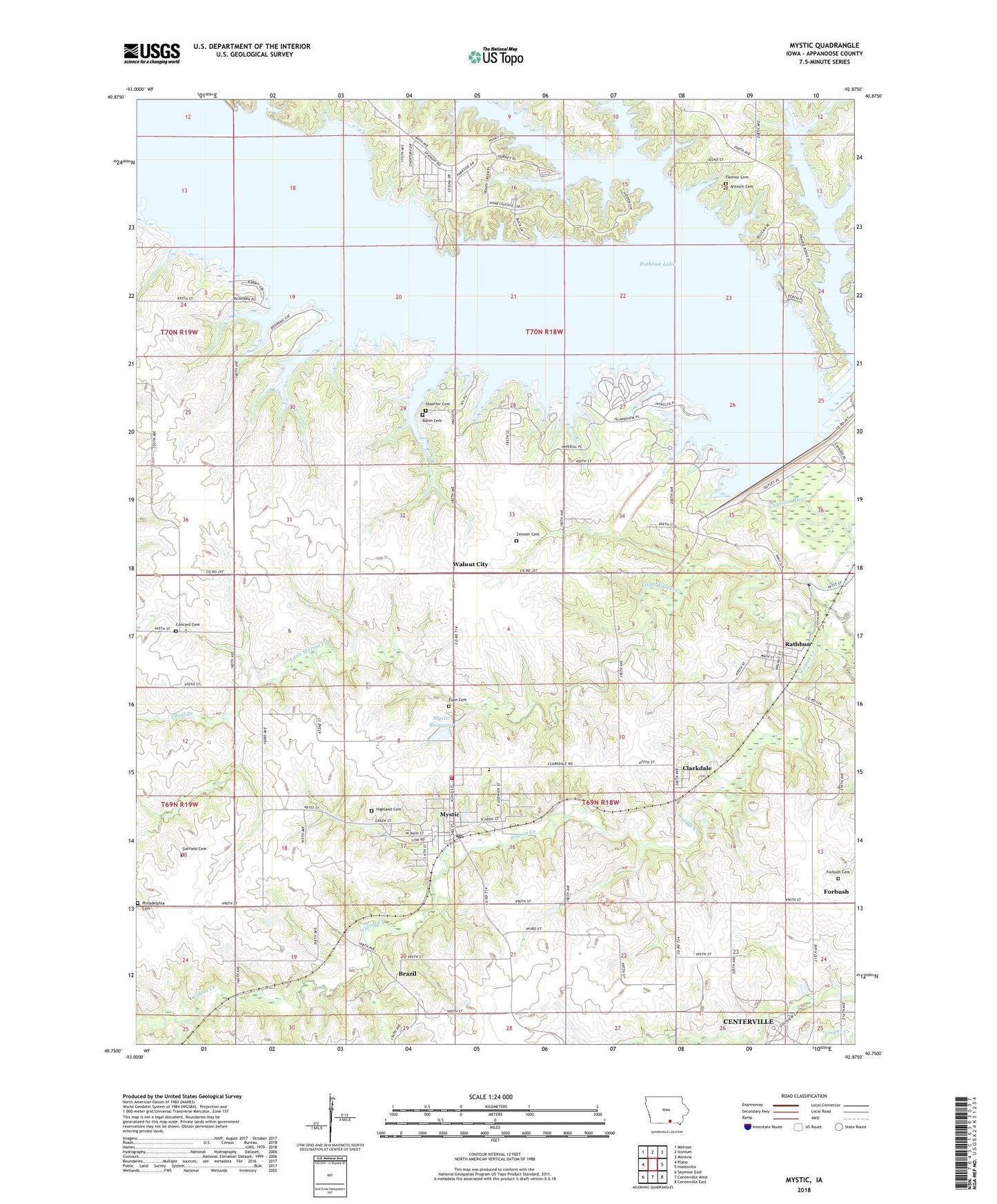 Mystic Iowa US Topo Map Image