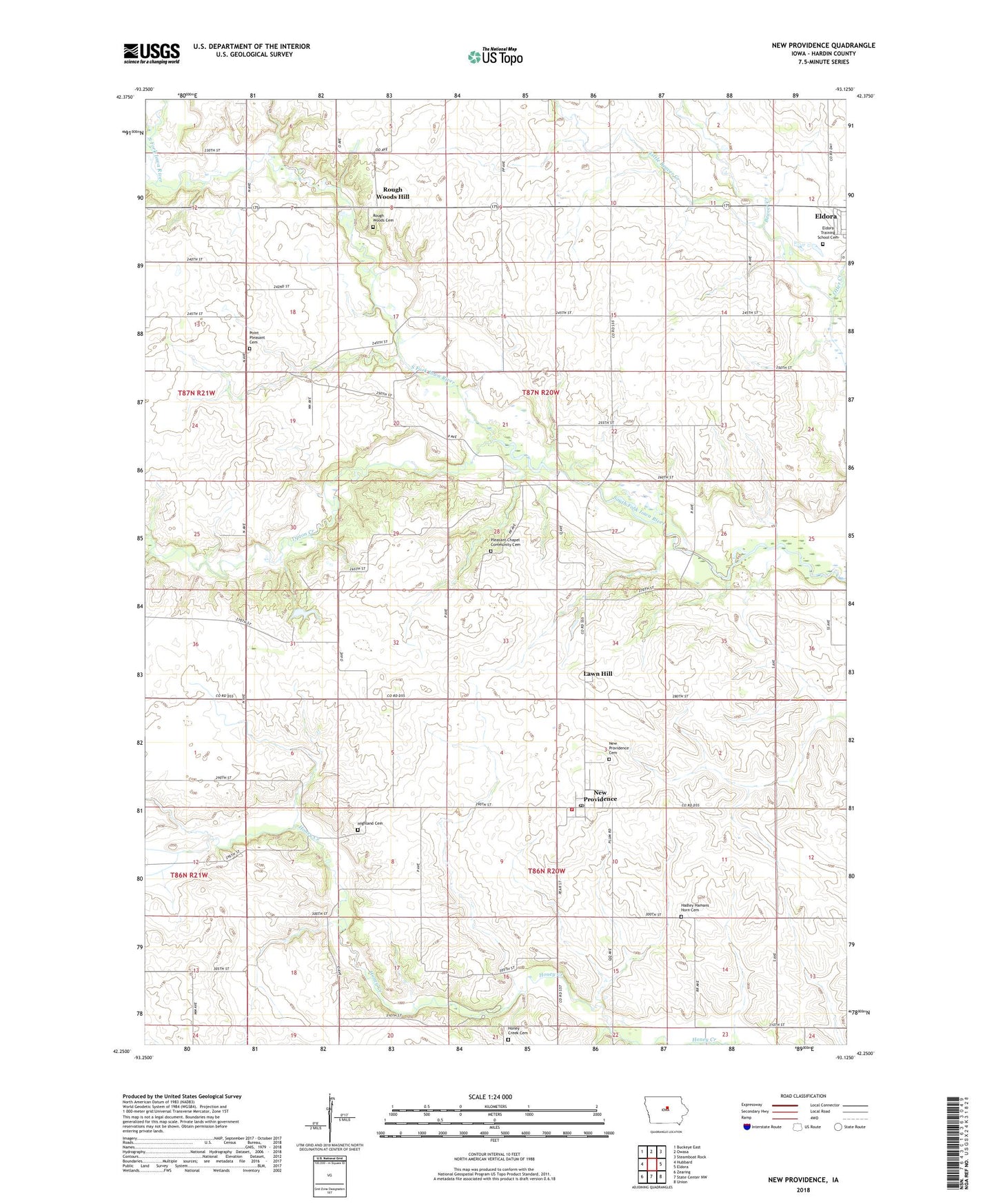 New Providence Iowa US Topo Map Image