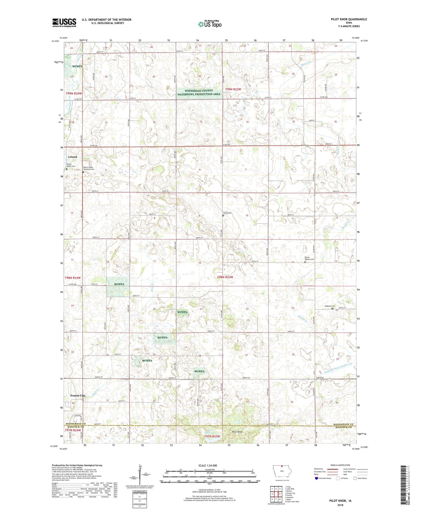 Pilot Knob Iowa US Topo Map Image
