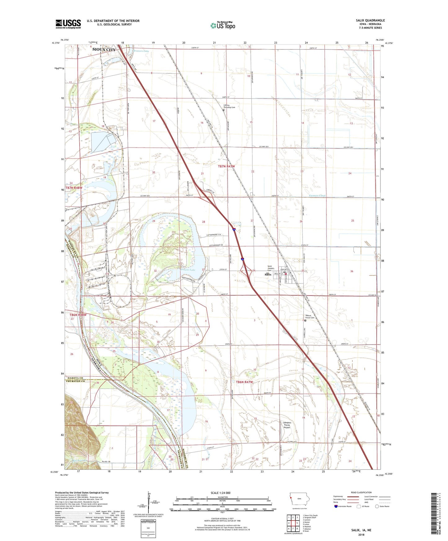 Salix Iowa US Topo Map Image