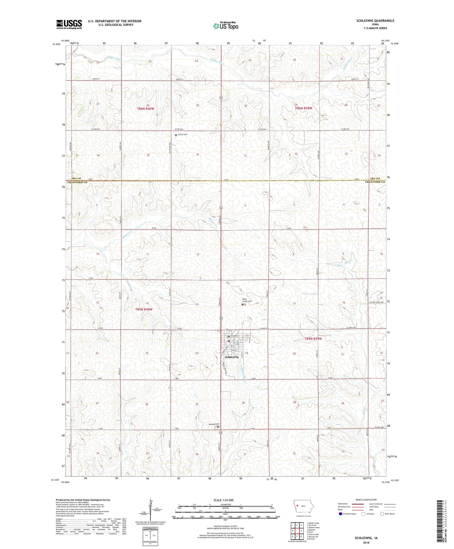 Schleswig Iowa US Topo Map Image
