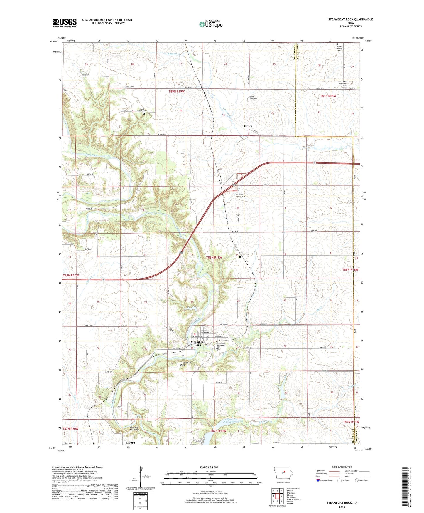 Steamboat Rock Iowa US Topo Map Image