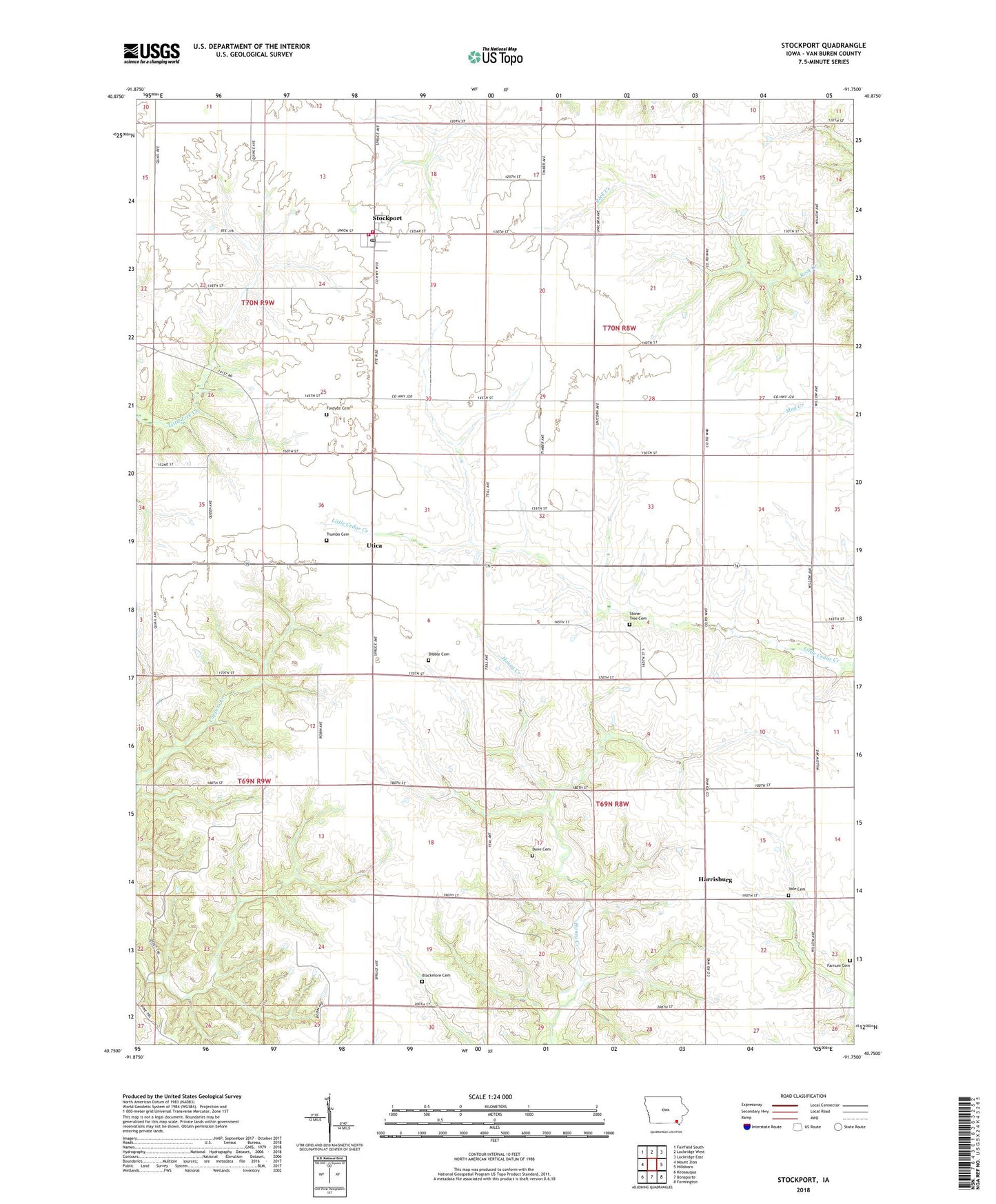 Stockport Iowa US Topo Map Image