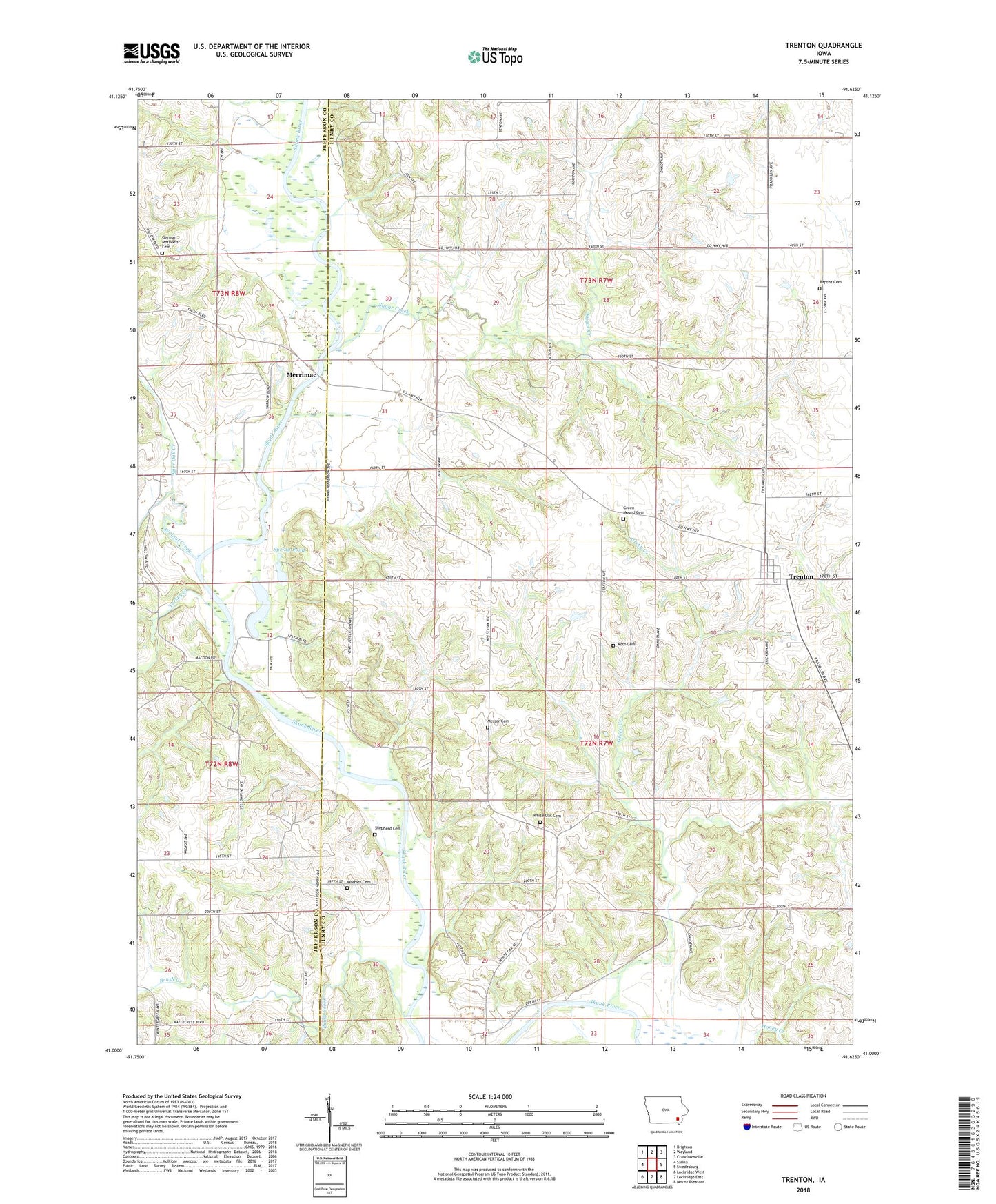 Trenton Iowa US Topo Map Image
