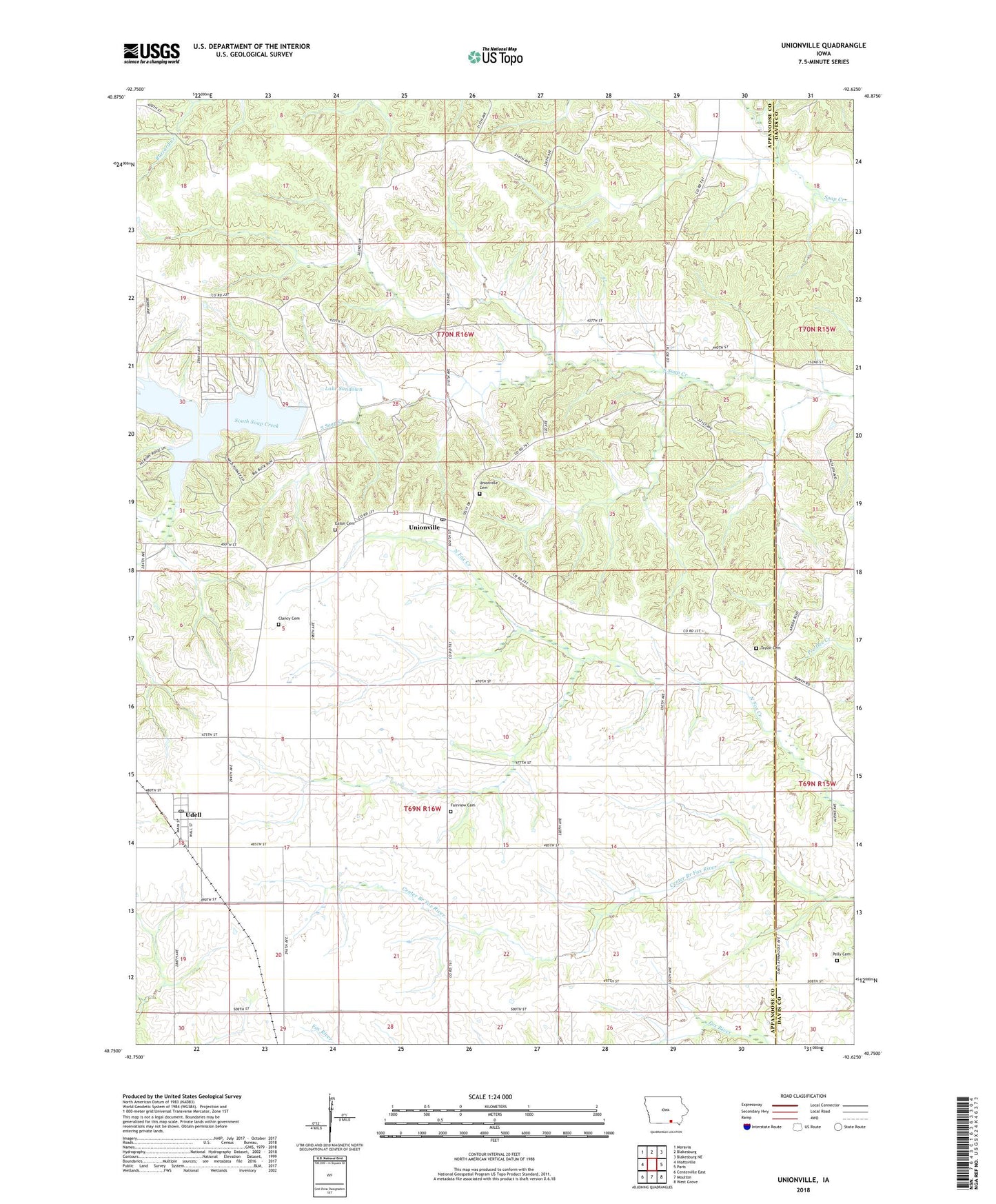 Unionville Iowa US Topo Map Image