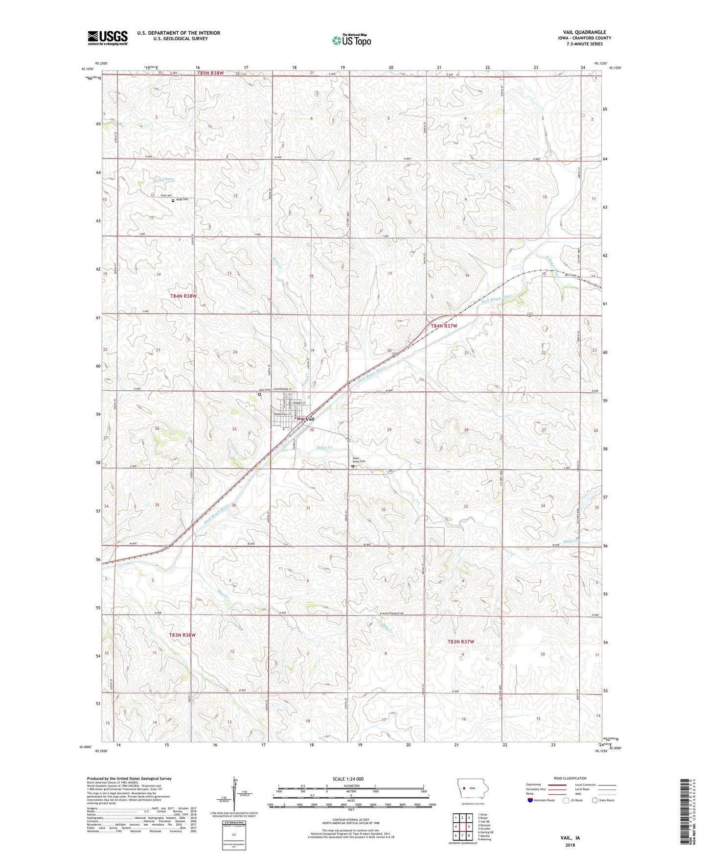 Vail Iowa US Topo Map Image