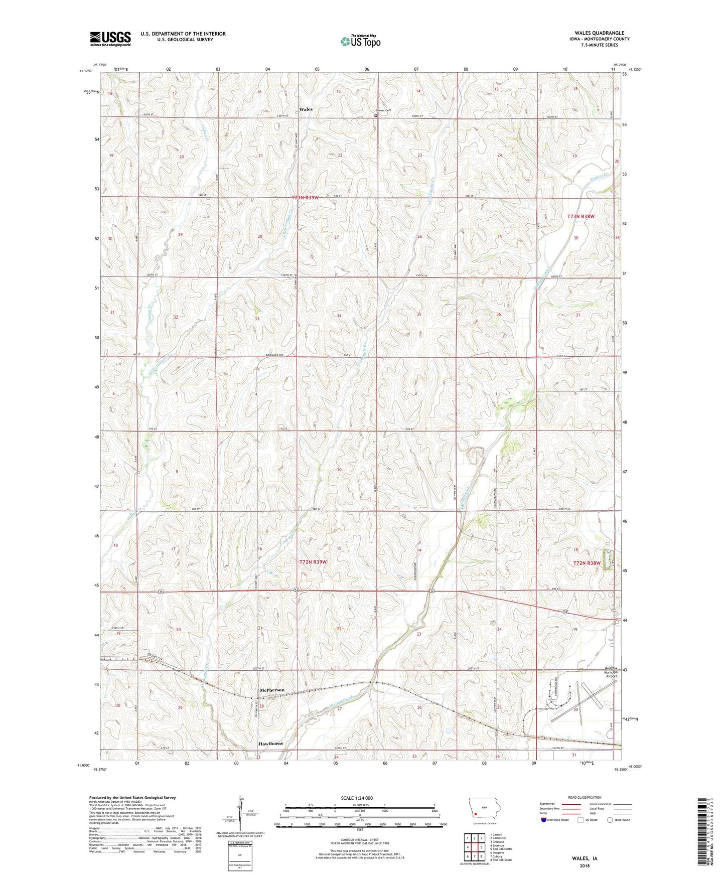 Wales Iowa US Topo Map Image