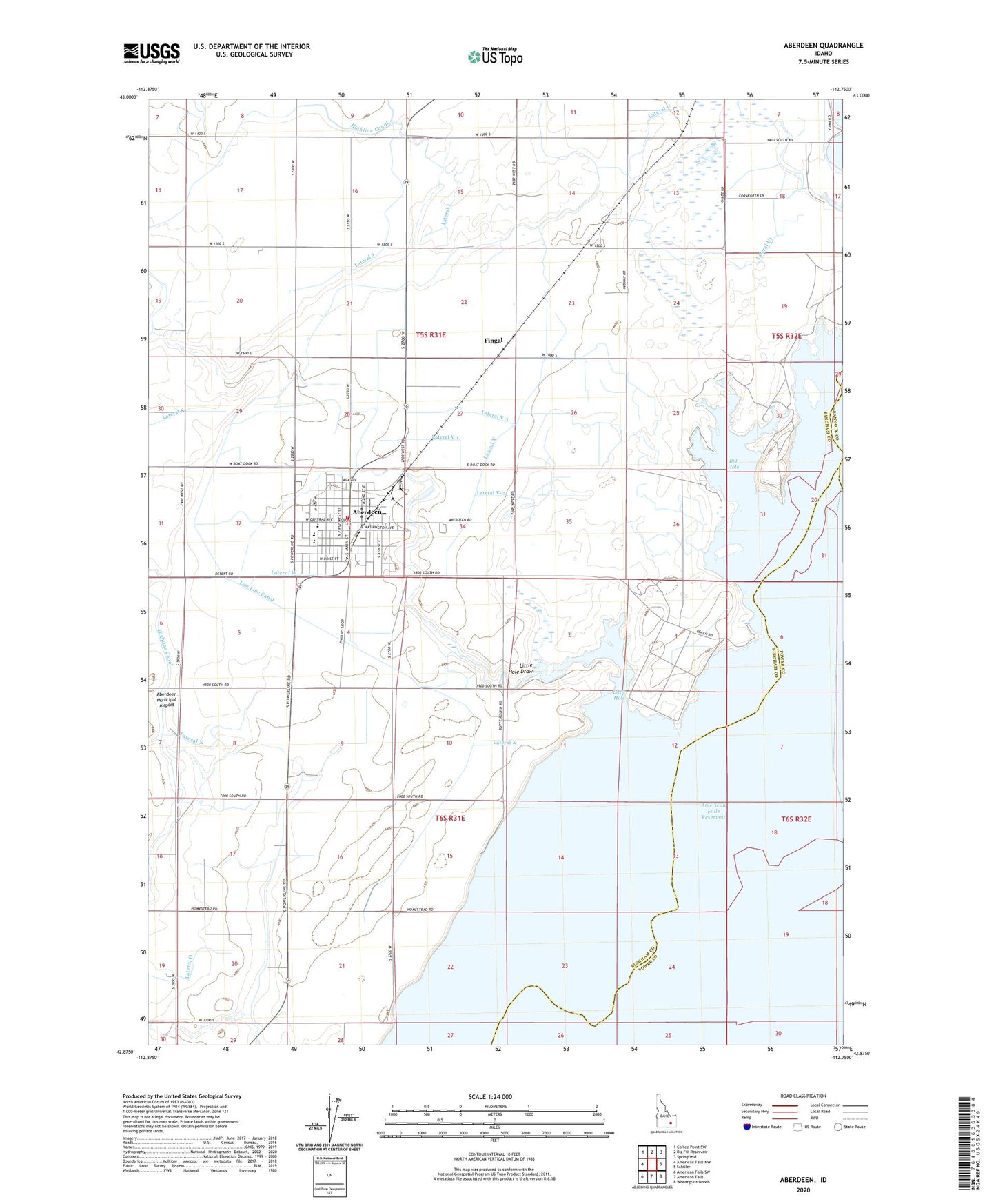 Aberdeen Idaho US Topo Map Image