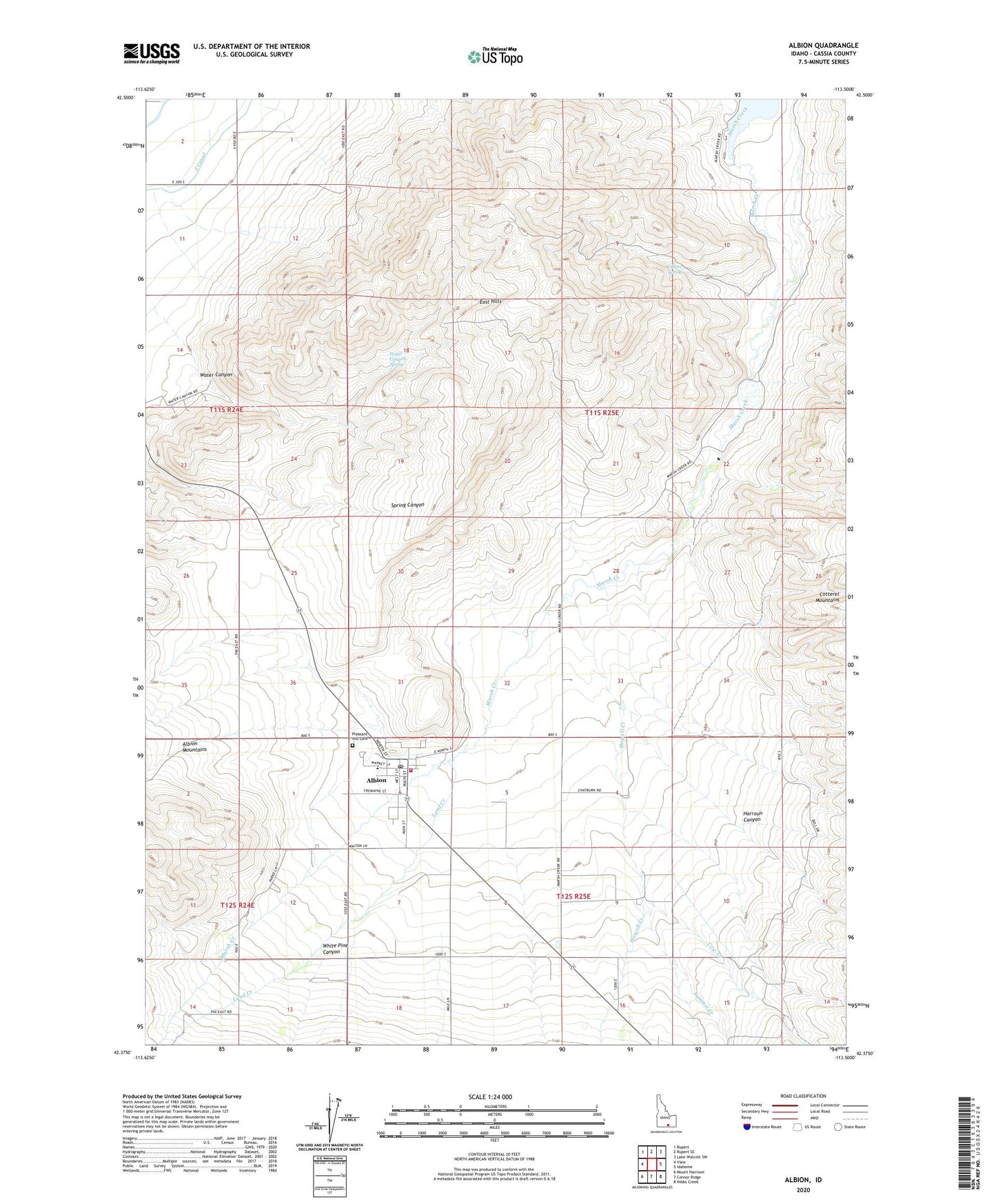 Albion Idaho US Topo Map Image