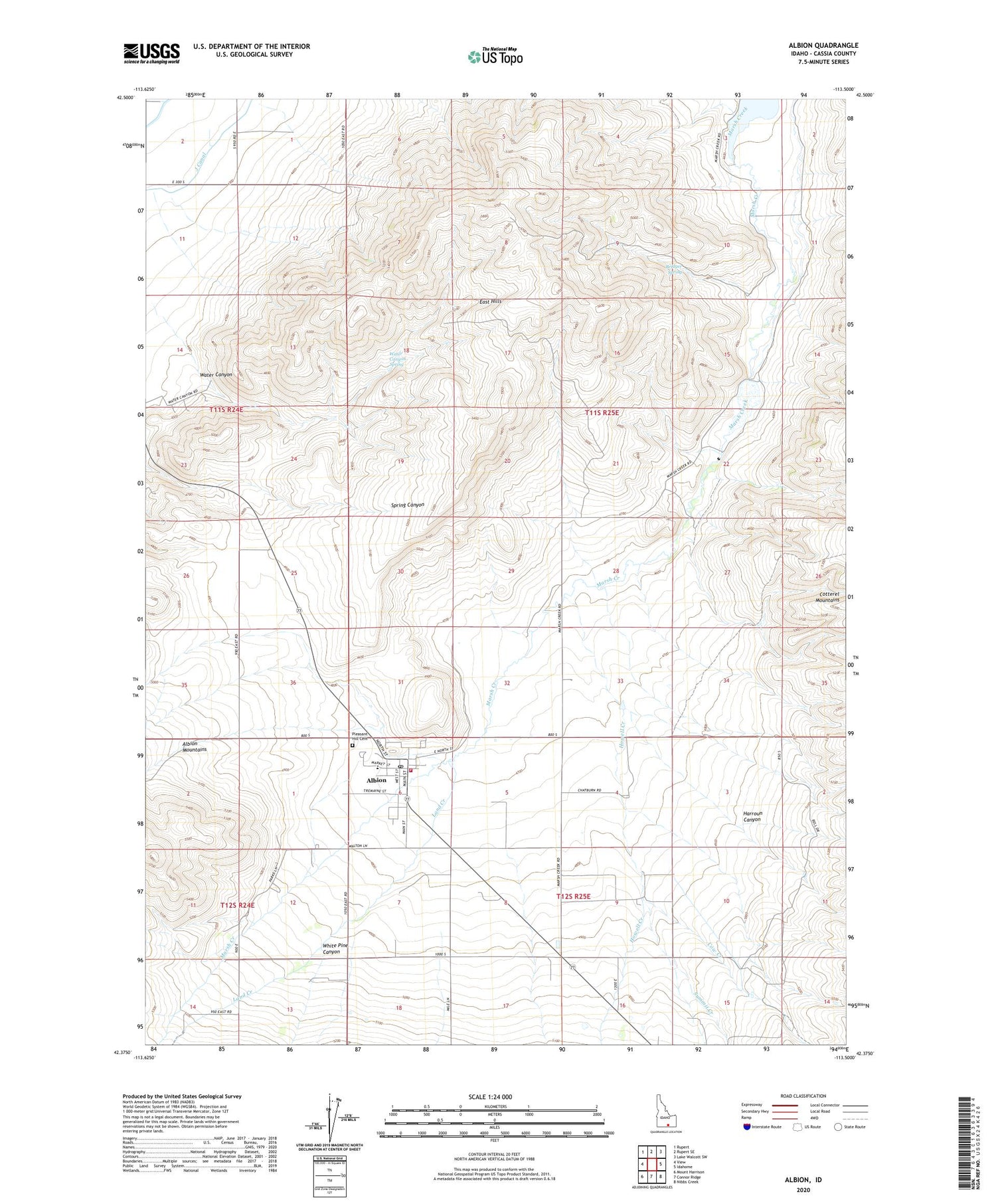 Albion Idaho US Topo Map Image