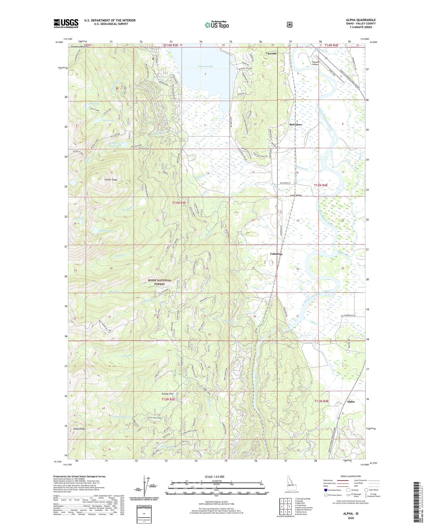 Alpha Idaho US Topo Map Image