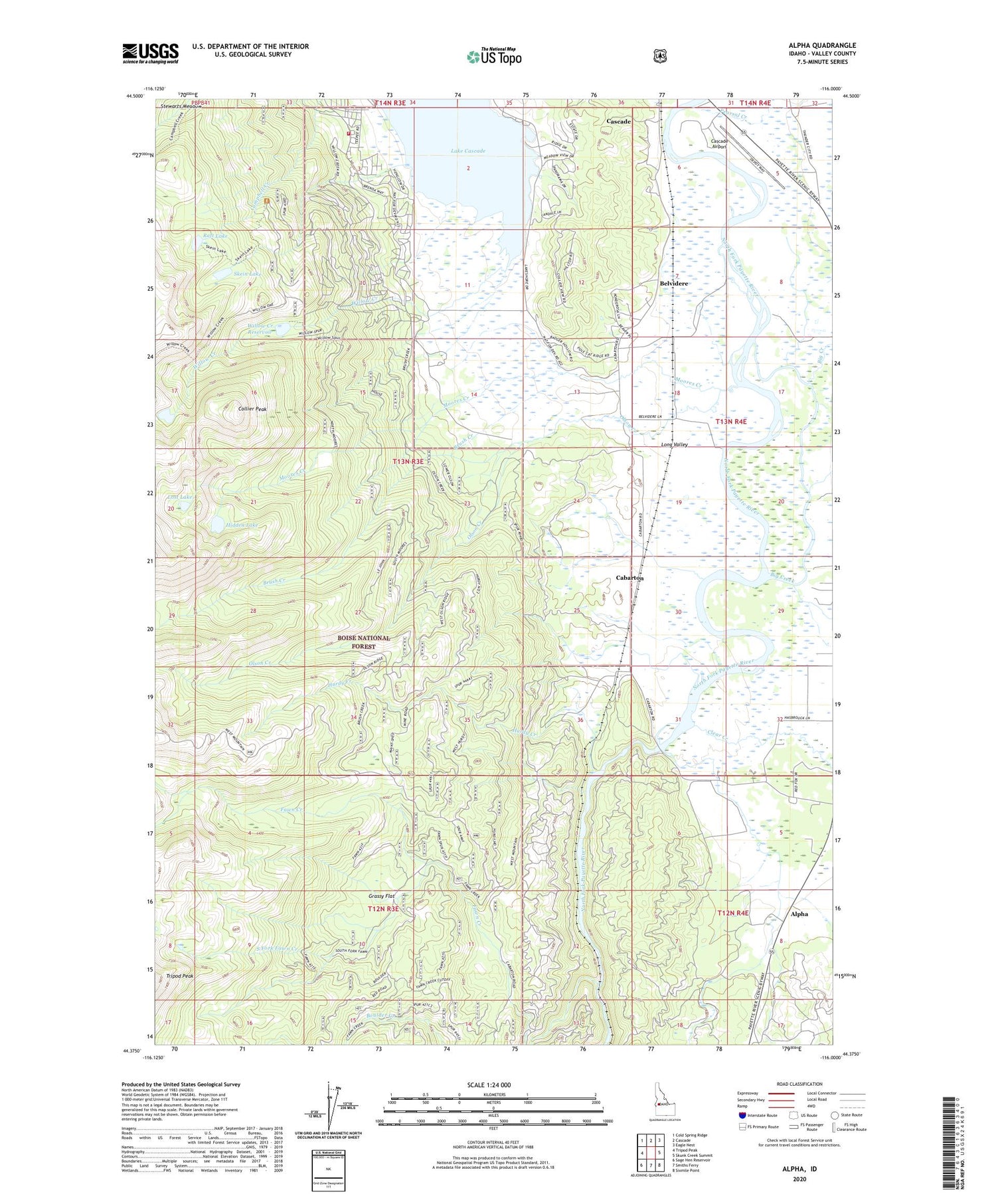 Alpha Idaho US Topo Map Image