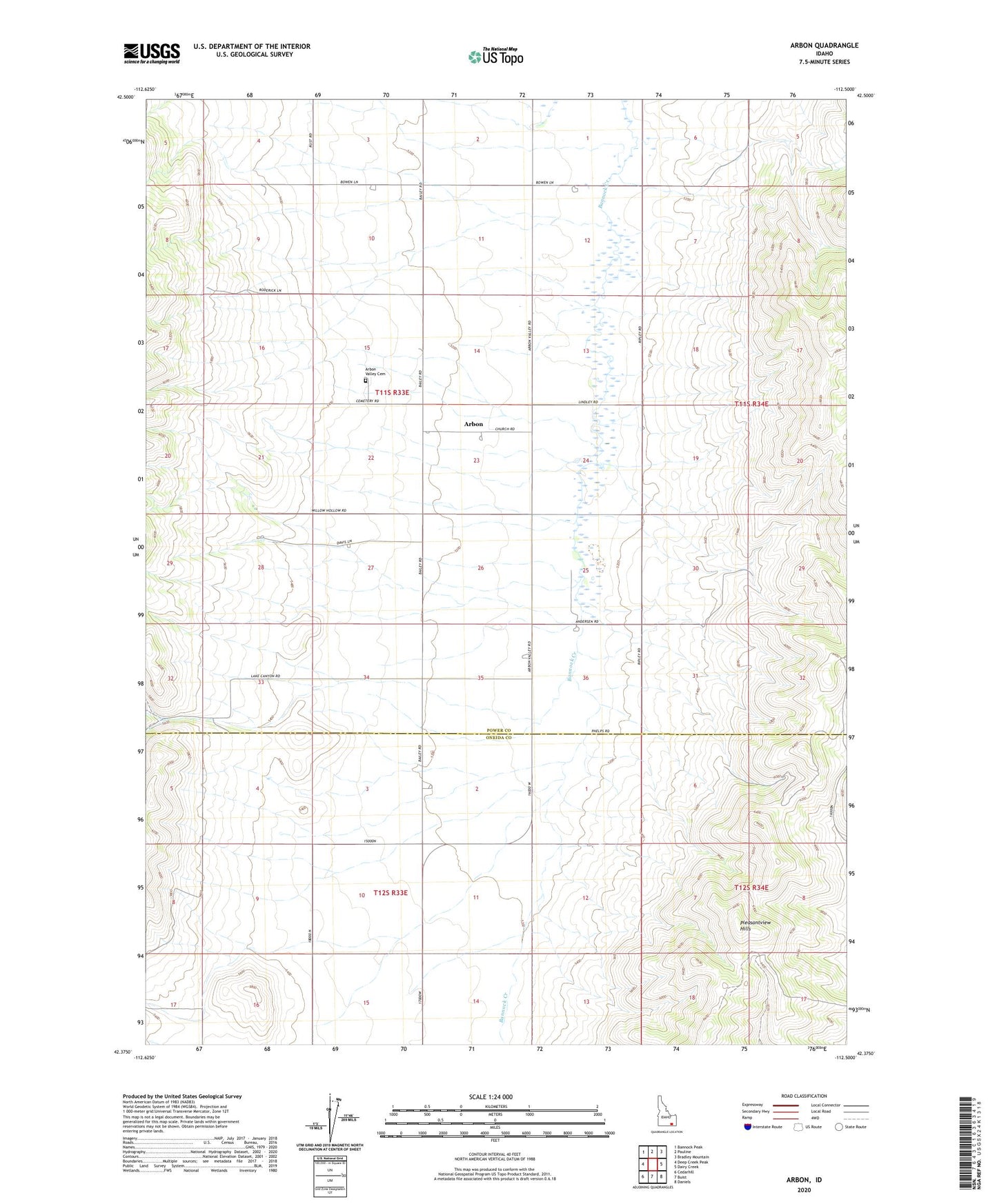 Arbon Idaho US Topo Map Image
