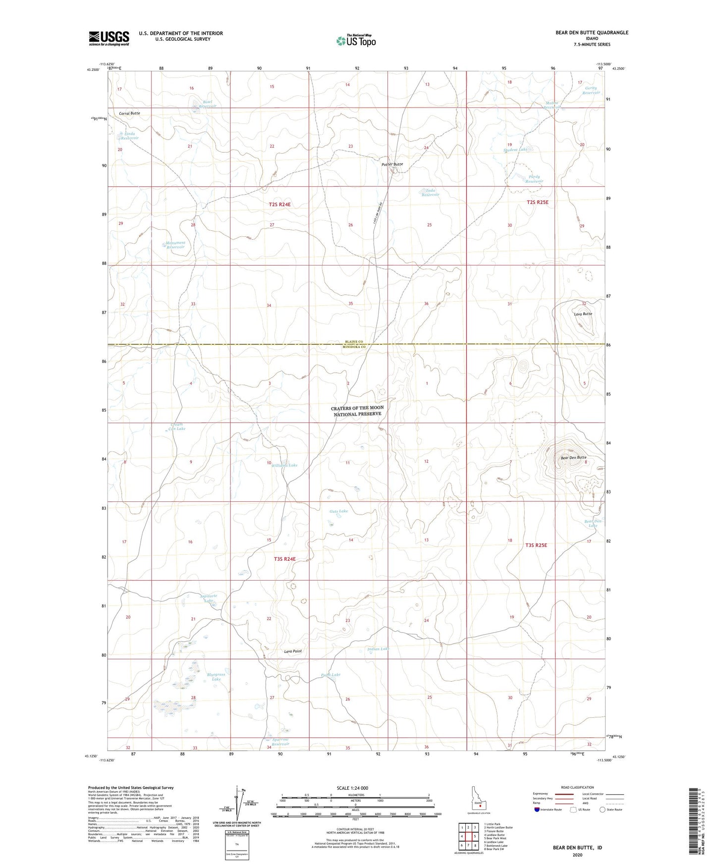 Bear Den Butte Idaho US Topo Map Image