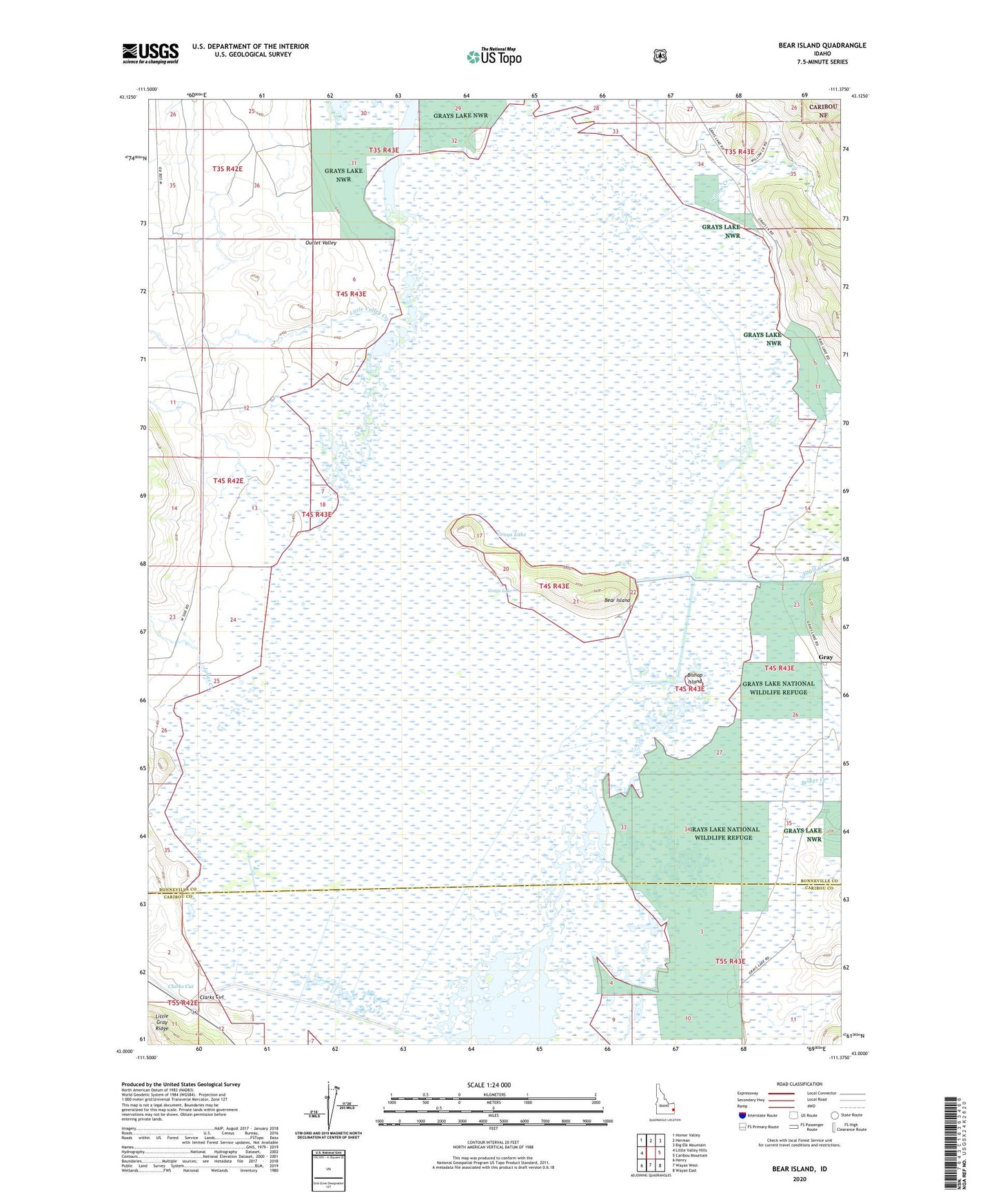 Bear Island Idaho US Topo Map Image