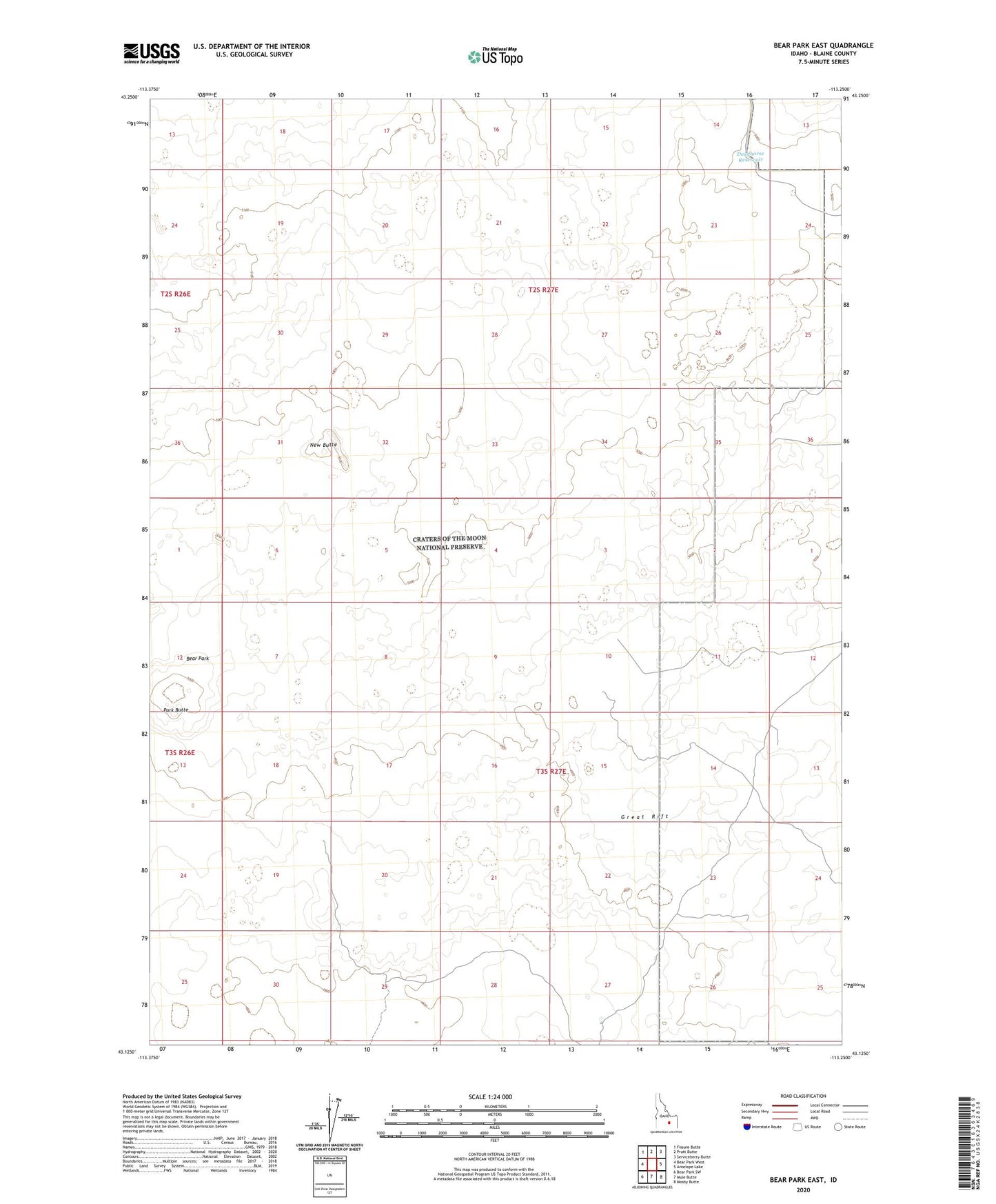 Bear Park East Idaho US Topo Map Image