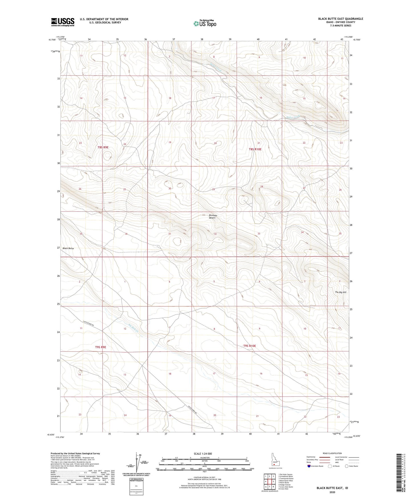 Black Butte East Idaho US Topo Map Image