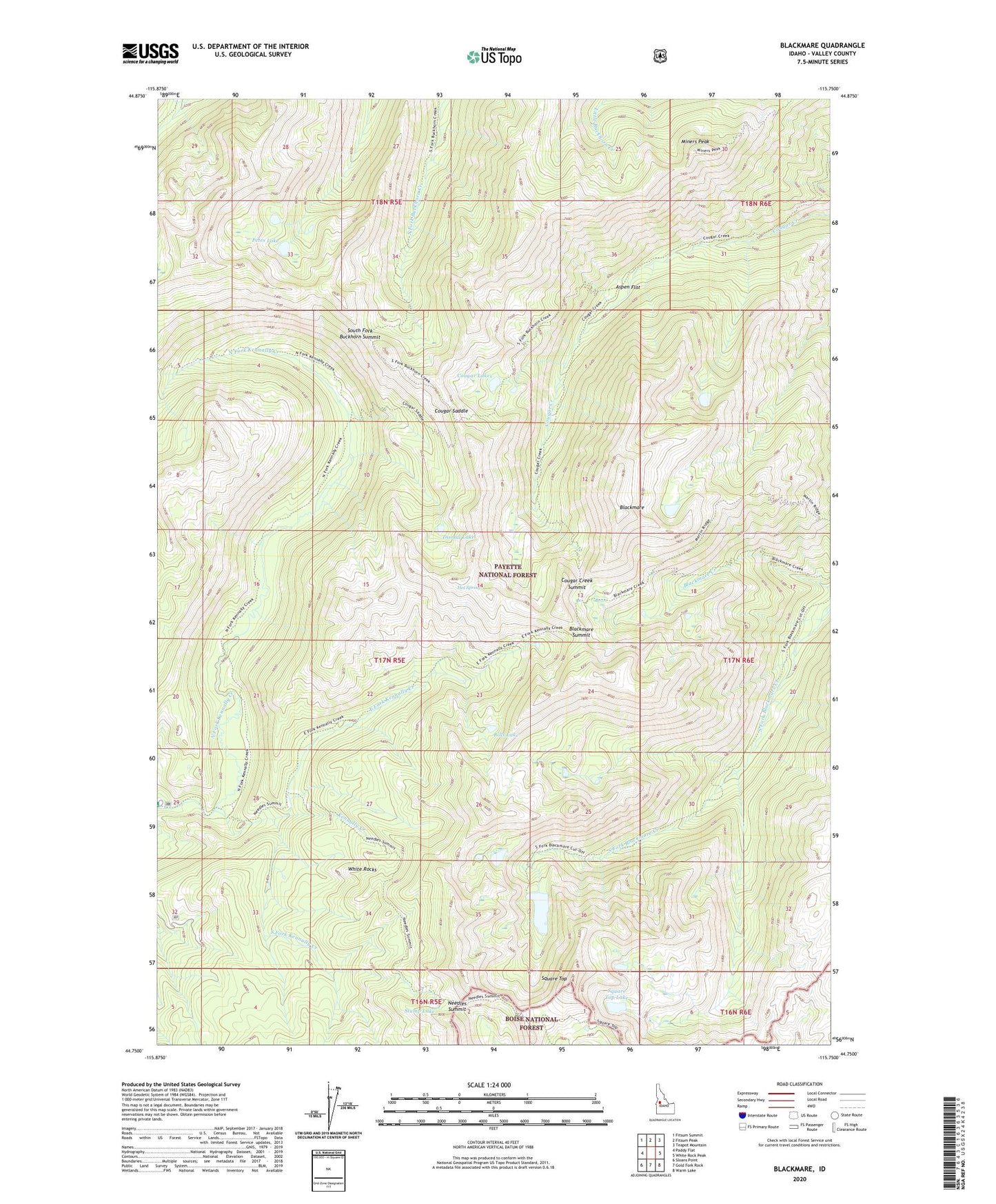 Blackmare Idaho US Topo Map Image