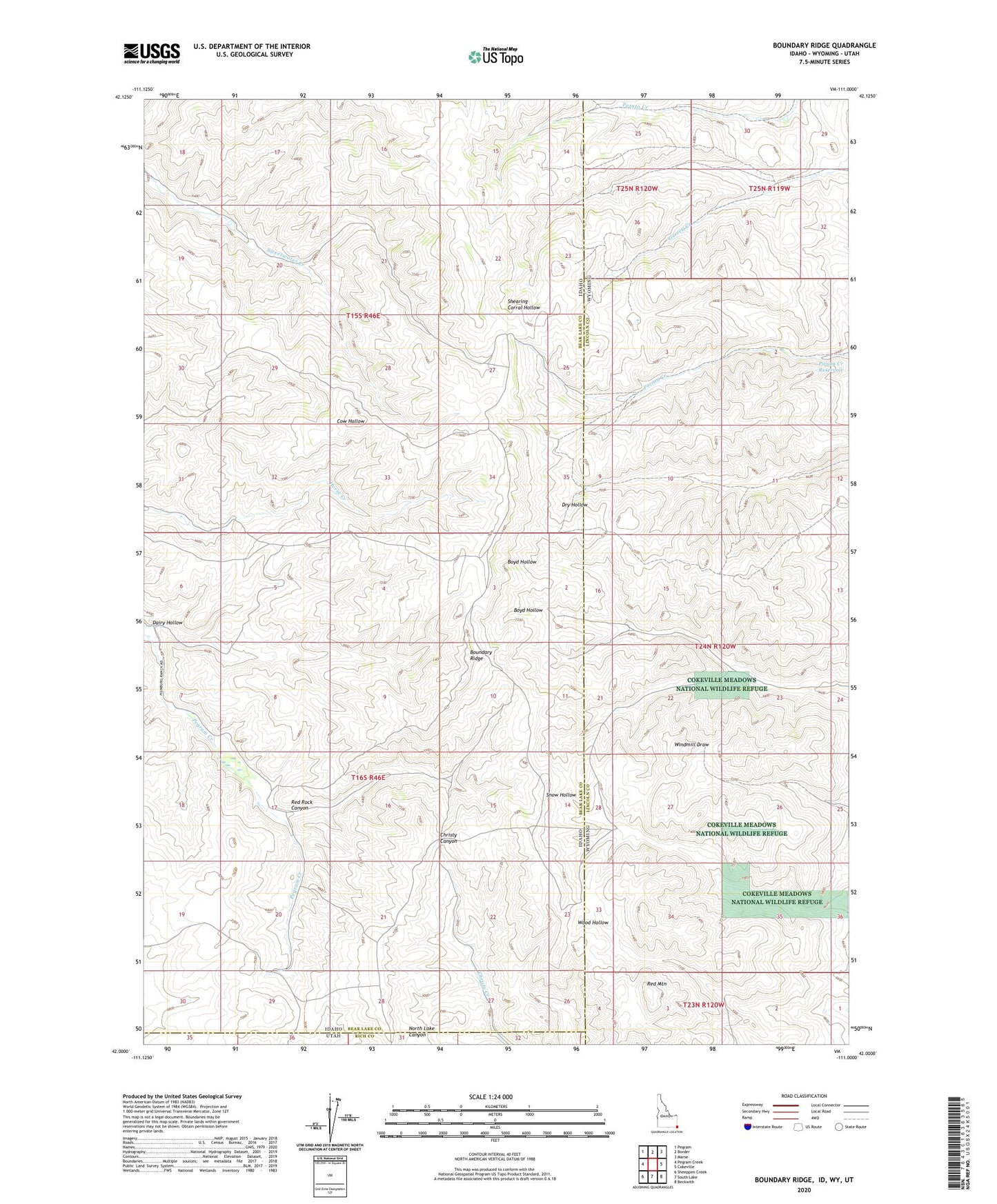 Boundary Ridge Idaho US Topo Map Image