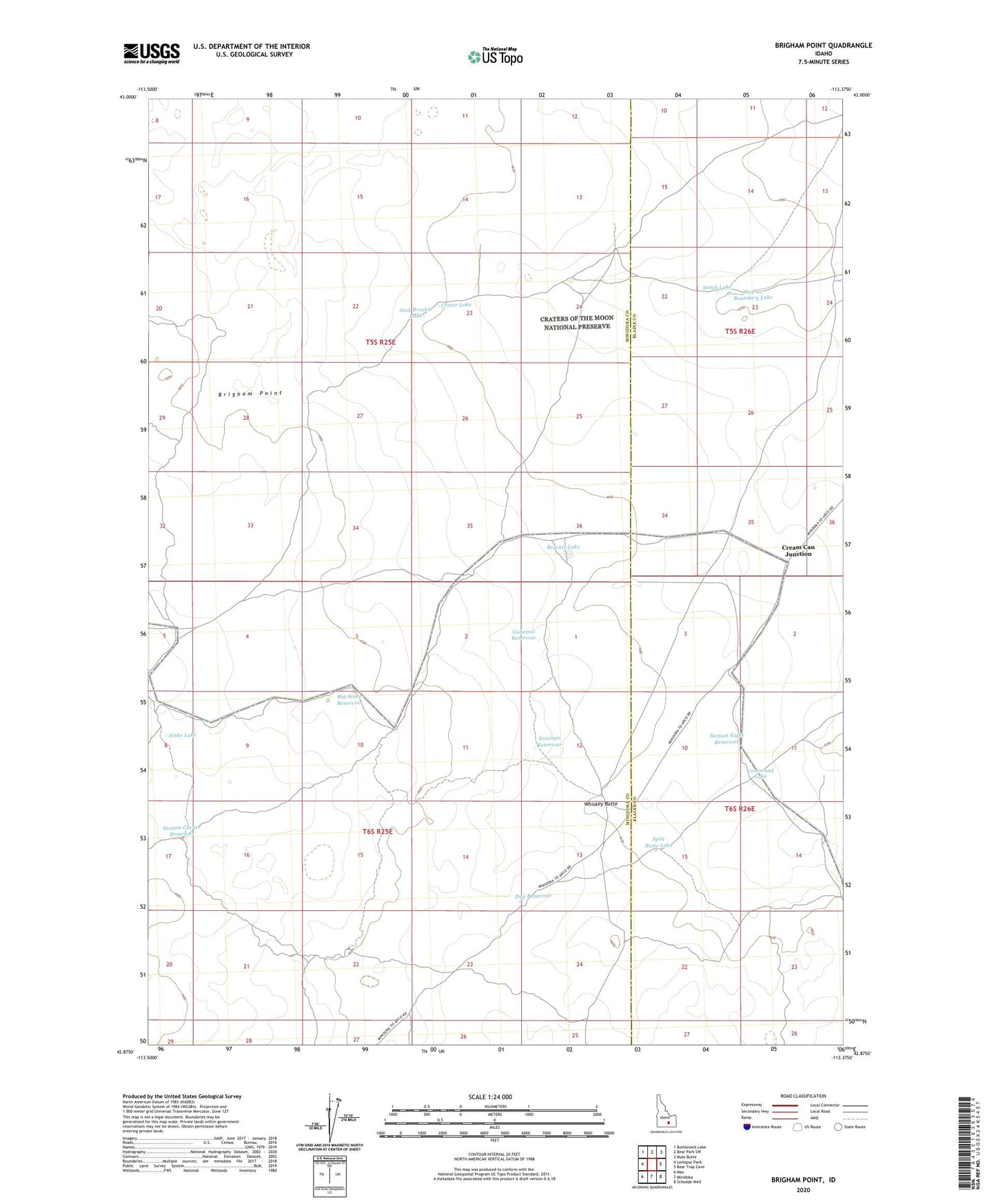 Brigham Point Idaho US Topo Map Image